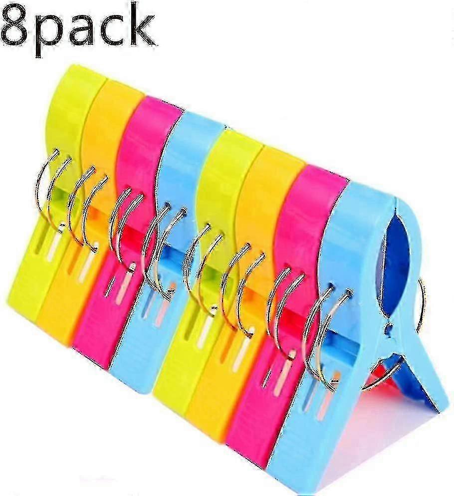 Large Bright Plastic Beach Towel Clips To The Sunbed(8 Pcs Random)