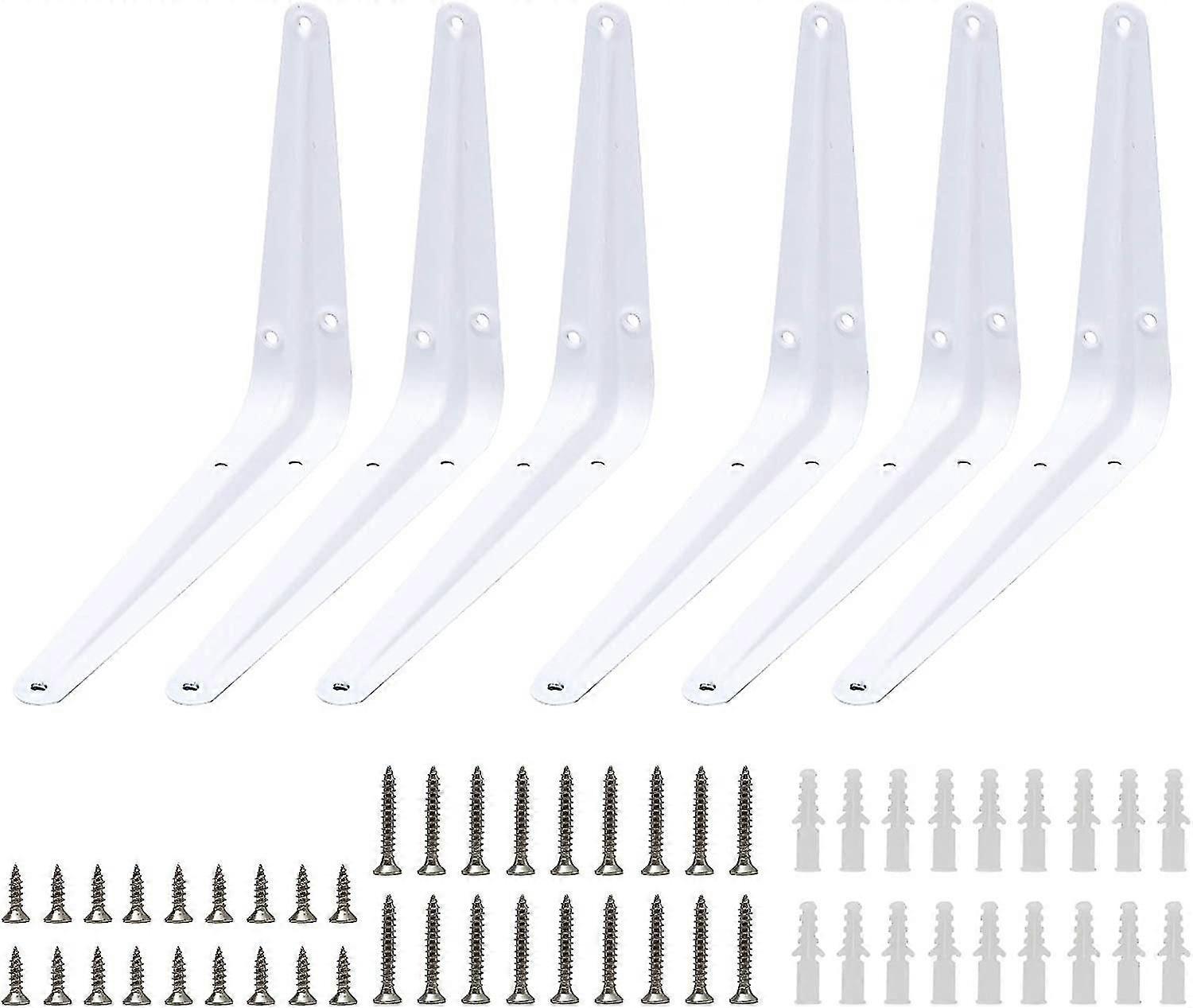 Shelf Bracket White Metal Triangle Fixing Bracket With Screws And Dowels Brackets Shelves 90 Degree Angled Shelf Bracket Wall Corner Bracket For Furni