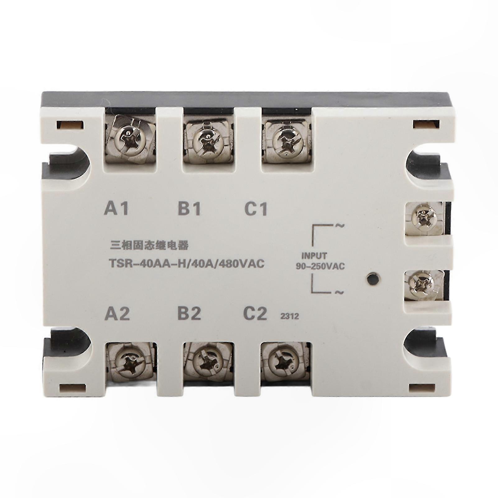 40A 3-Phase Solid State Relay with 90-250VAC Input and 24-480VAC Load