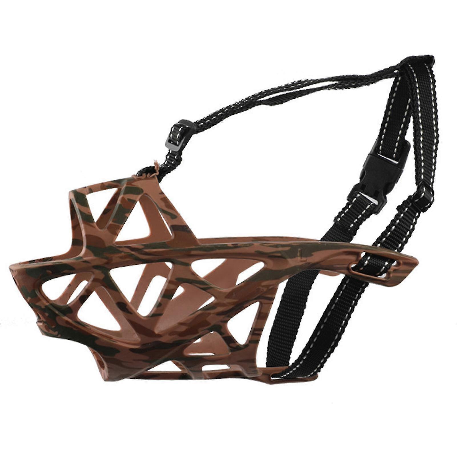 Dog Muzzle with Reflective Strips Avoid Accidental Ingestion Dog Mask for Training Travel Walking 25-26