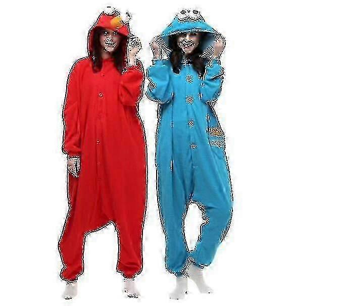 Erwachsene Sesamstraße Cookie Kostüm Pyjamas Outfit -bc