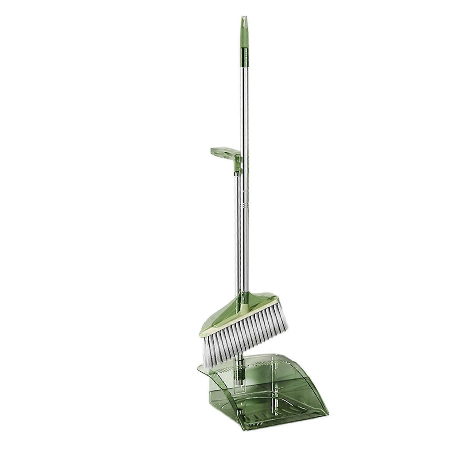 Upright Long Handle Broom & Dustpan Set for Home, Foldable Dog Poop Scoop, Sturdy Pet Waste Basket, High Strength with Spring