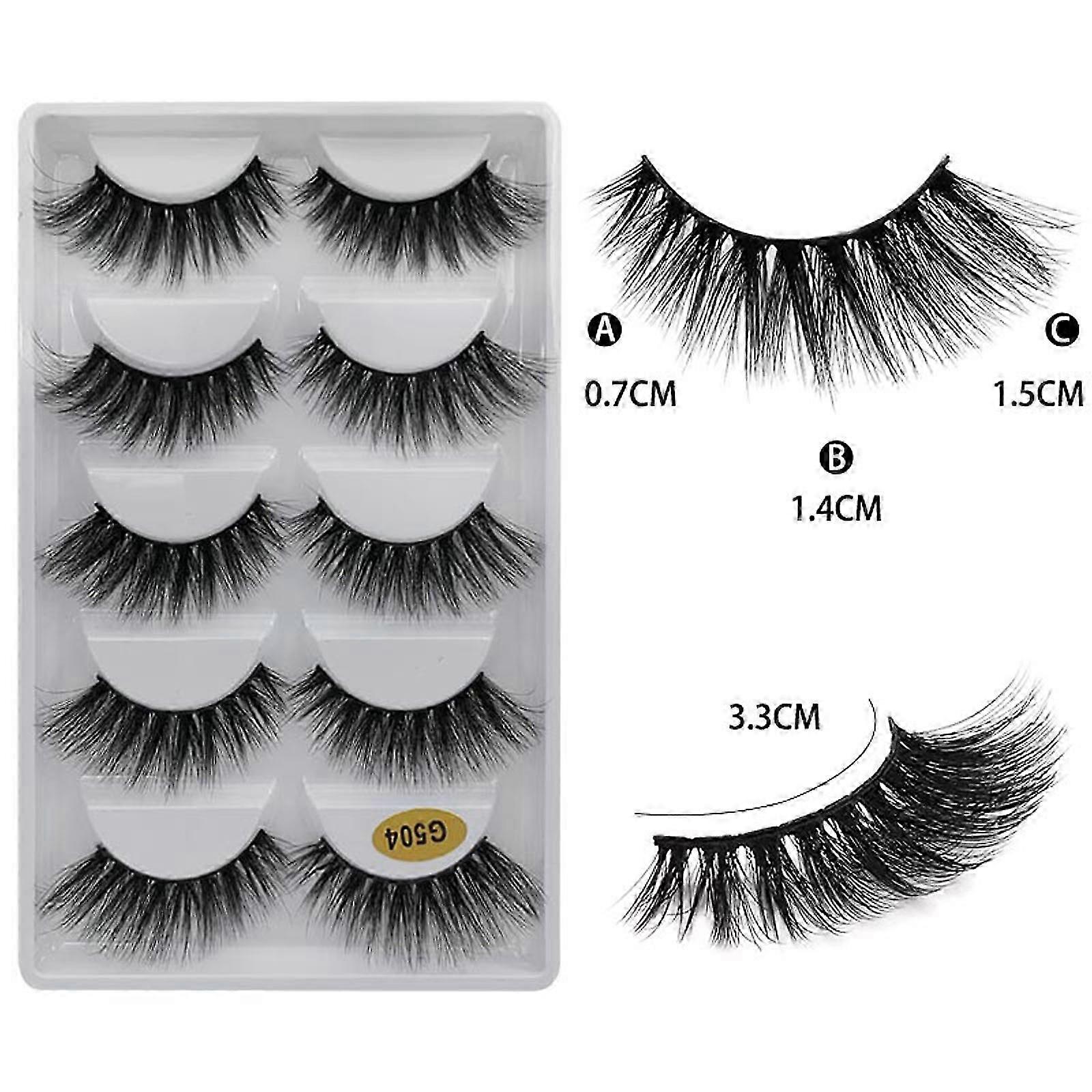 25-26 Imitation Mink 5 Pairs Of False Eyelashes Natural Thick Eyelashes