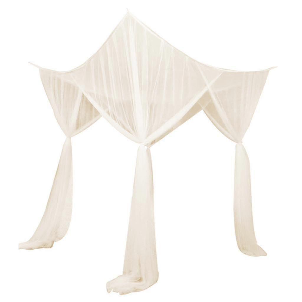 4 Post Bed Canopy Net Valance Drape Netting Single Double White