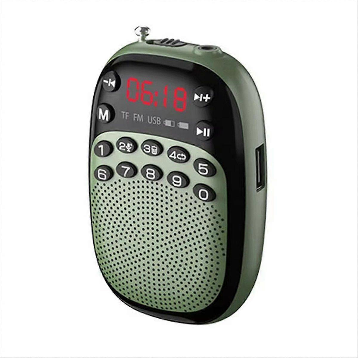 Mini Pocket FM Radio Portable Radios Wireless Bluetooth Speaker Internal&External Recording TF USB
