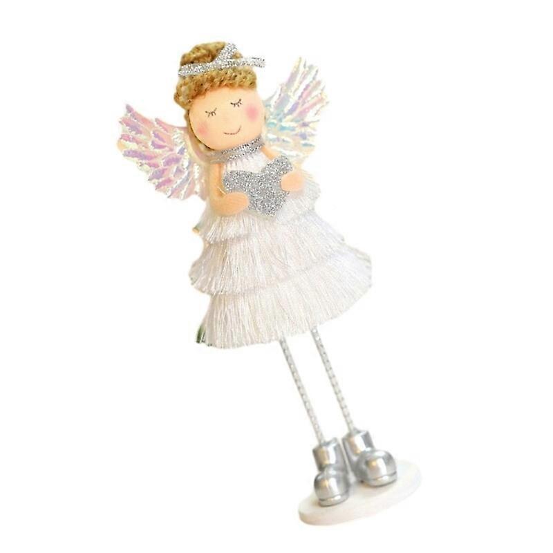 Romantics juletre-skrivebordsdekorasjon langbent engeldukke for par