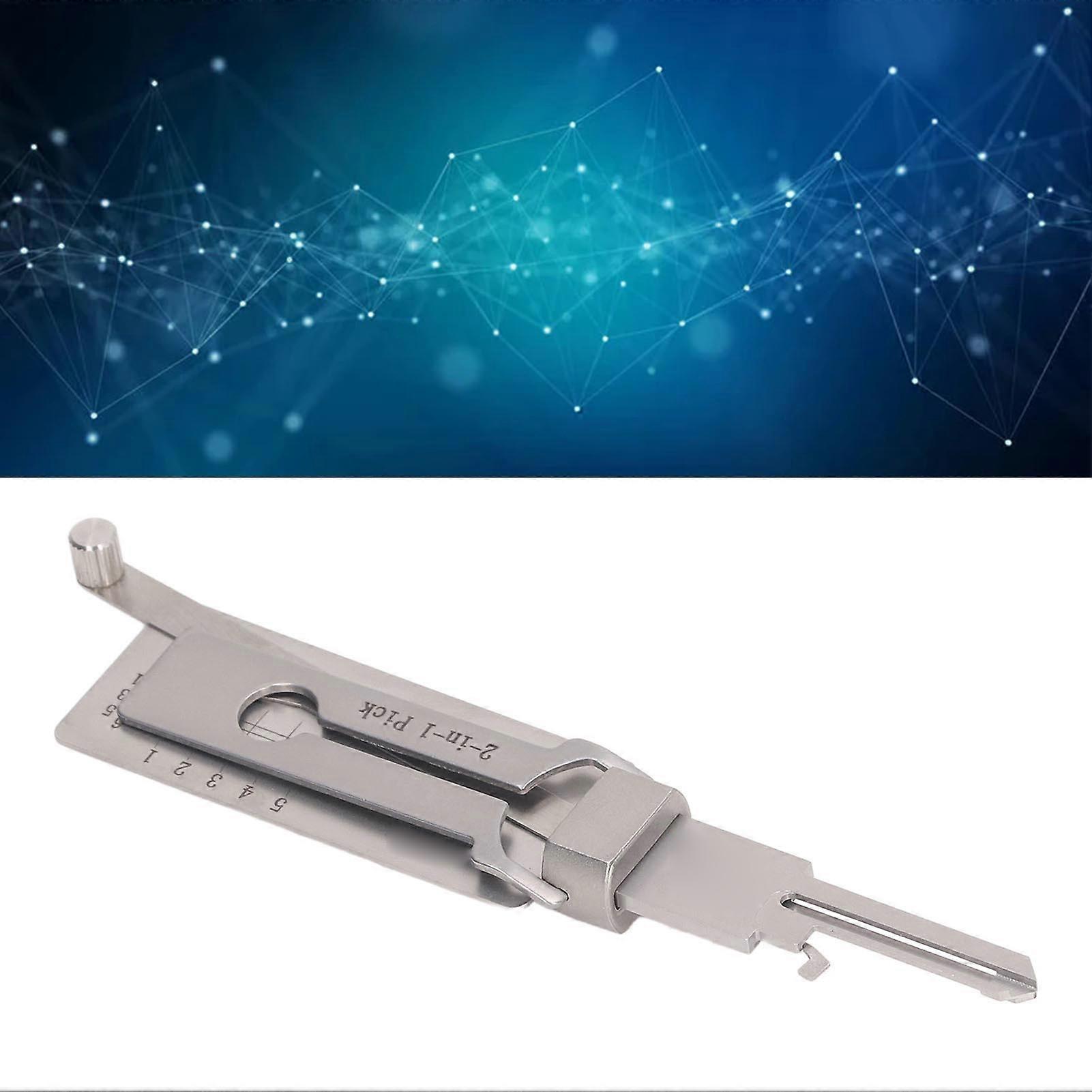 Key Decoder 2 in 1 Stainless Steel Key Pick Up Hook Tool Hardware for Repair Maintenance 