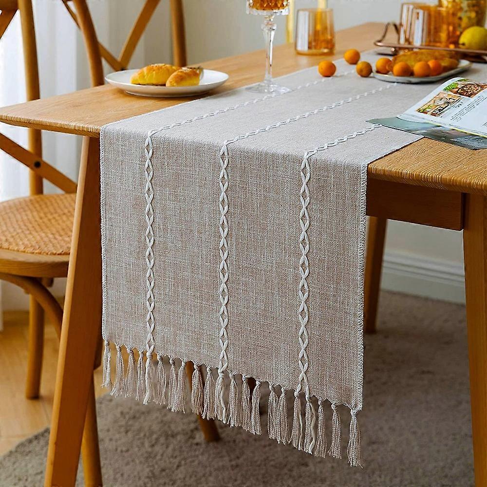 Farmhouse Table Runner Rustic Linen Boho Table Runner for Dining