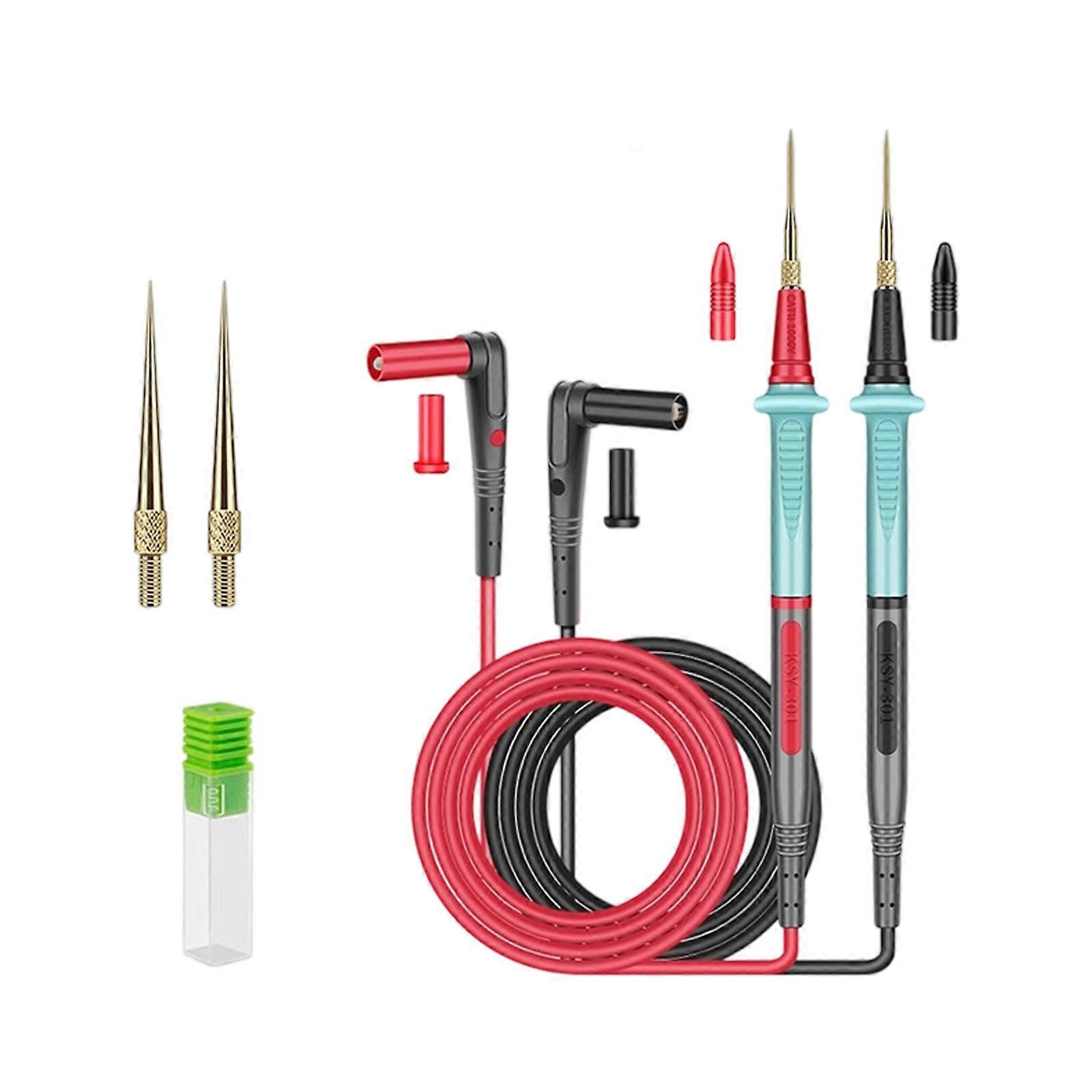 Professional 1000V Evaluated Test Probes With Exchangeable Steel Probes Flexible Elastomer Multimeter Clients For Electronics Diagnostics Multicolor