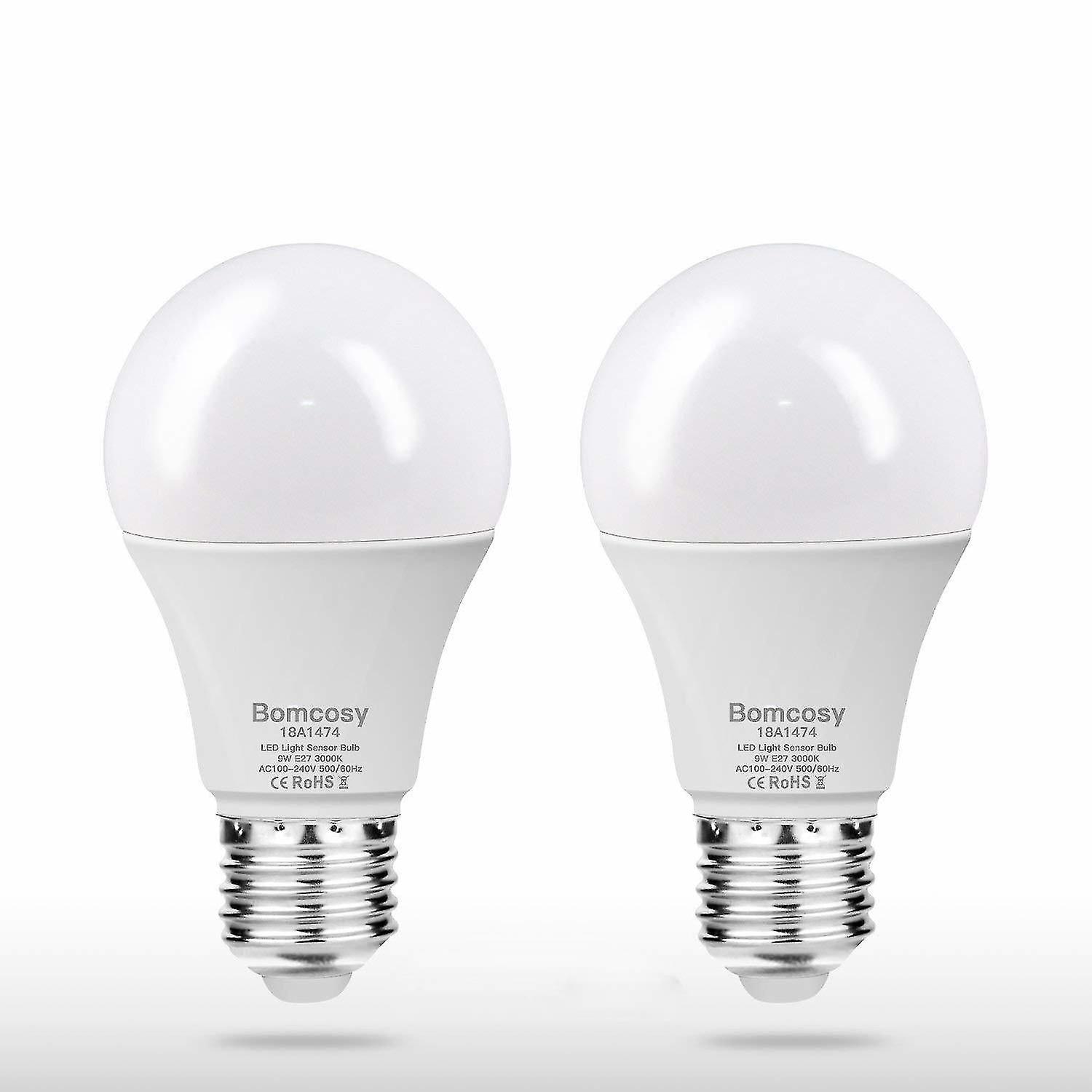 Flood Spot Lights Dusk To Dawn Led Bulb E27 9w Auto On/off Cool White 6000k Auto On/off For Garage Corridor Basement
