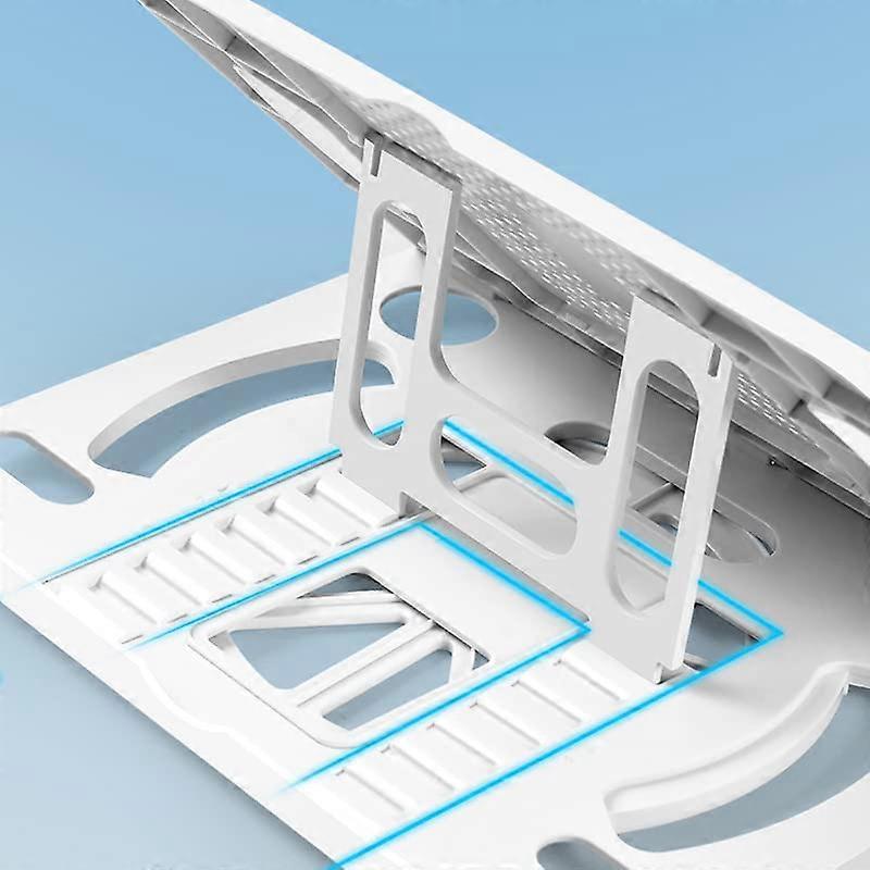 Laptop Holder Foldable Adjustable Laptop Cooling Stand With Eight Gear Tilt Angles For Home Office And Classroom White