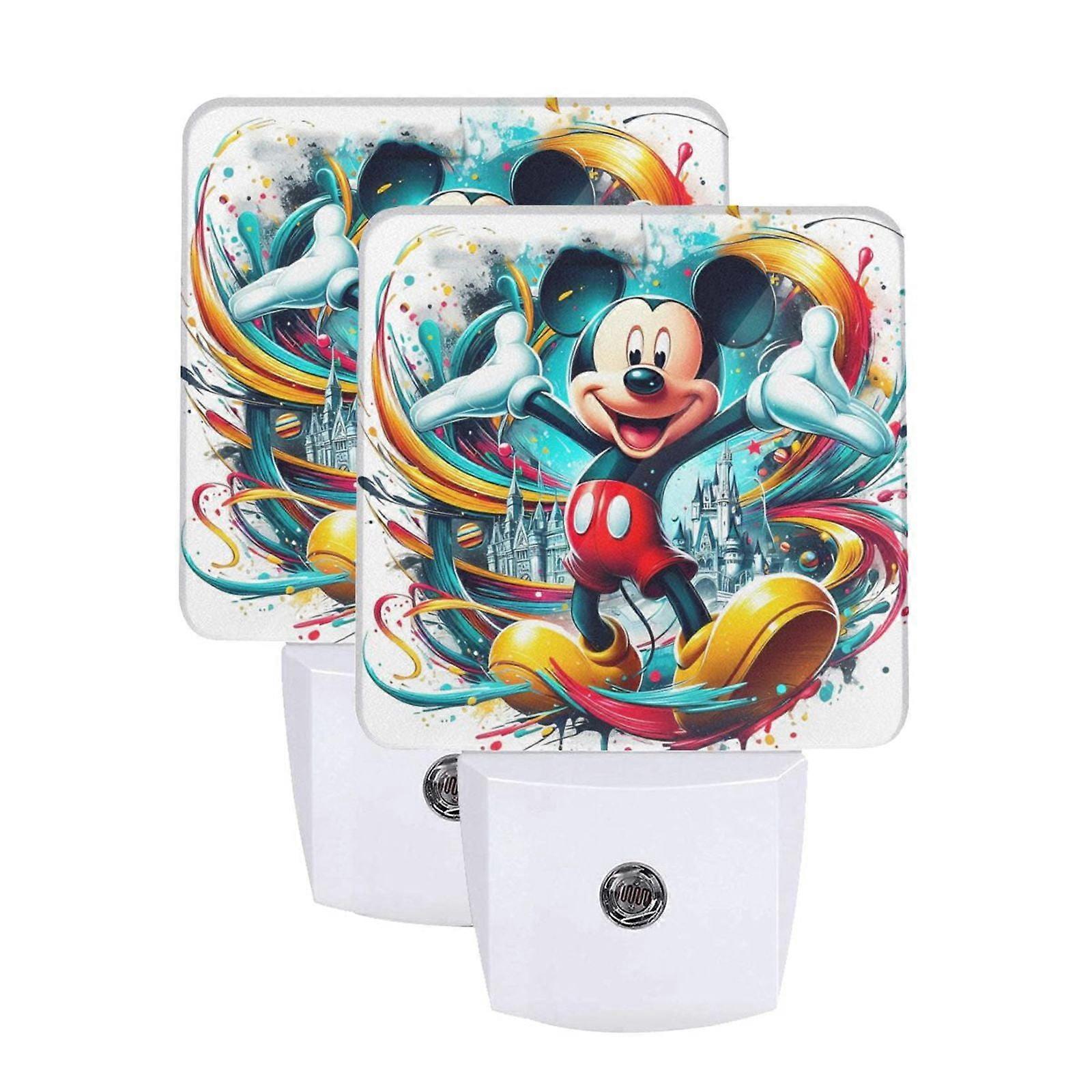 Cute Cartoon Mickey Mouse Night Light,Night Lights Plug into Wall Decor for Stairway/Hallway/Kitchen,Dusk to Dawn Sensor Nightlights