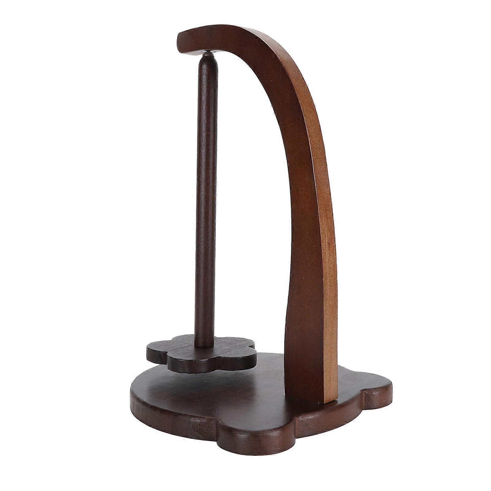 1 Set Yarn Holder Wooden Stable Bear Shaped Base Rotating Yarn Spinner for Crocheting Retro Color