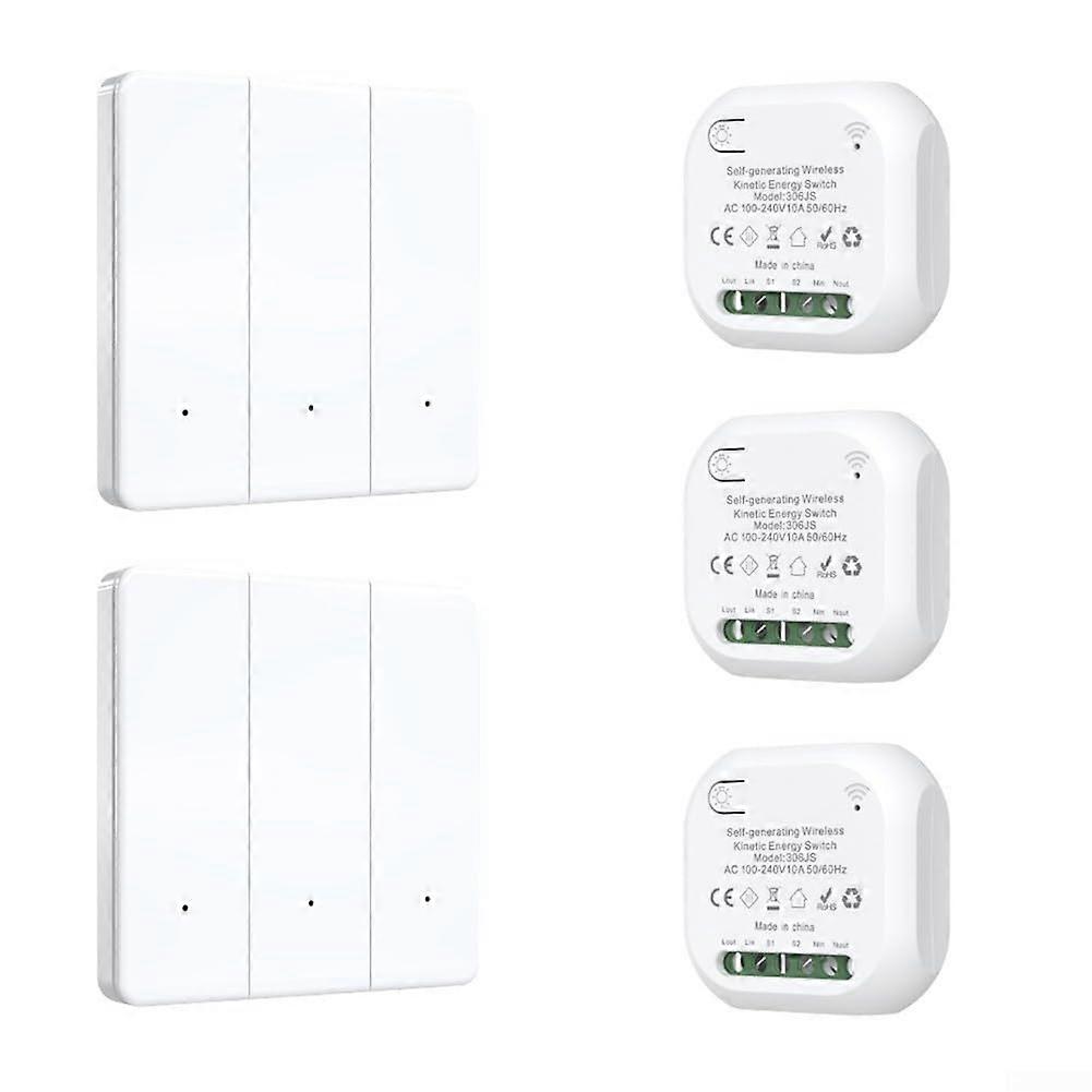 Wireless RF433MHz Remote Control Switch With Learning Code, 100m Range, Waterproof, 3Gang 23 Channel For Home Use