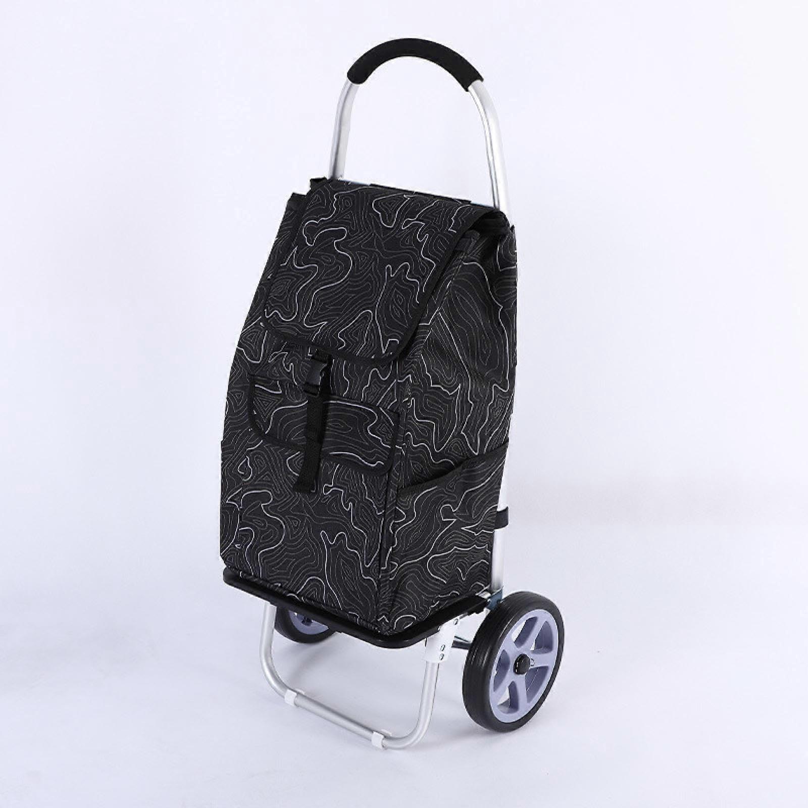 Foldable Grocery Cart With Storage Bag Portable Trolley For Elderly And Outdoor Use Model 1