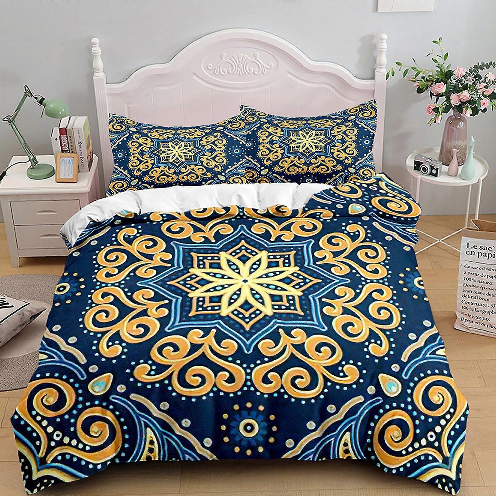 Boho Bedding Set Duvet Cover And Pillowcases Soft Microfiber Moroccan Style EU Single 135x200 CM Double King Super King