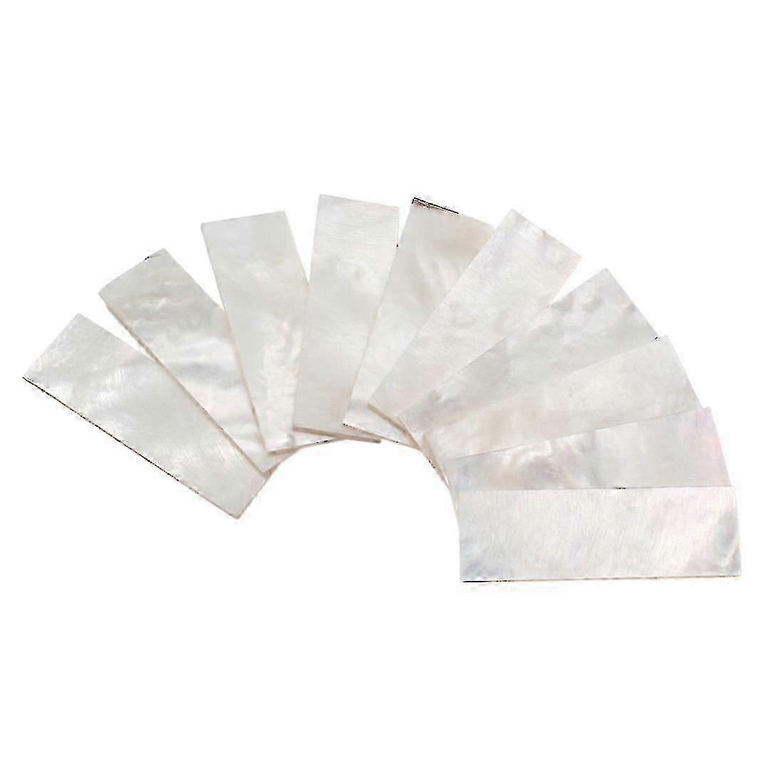 10Pcs Inlay Material White Mother of Pearl Shell Blanks Sheet Rectangle Inlay Material for Guitar
