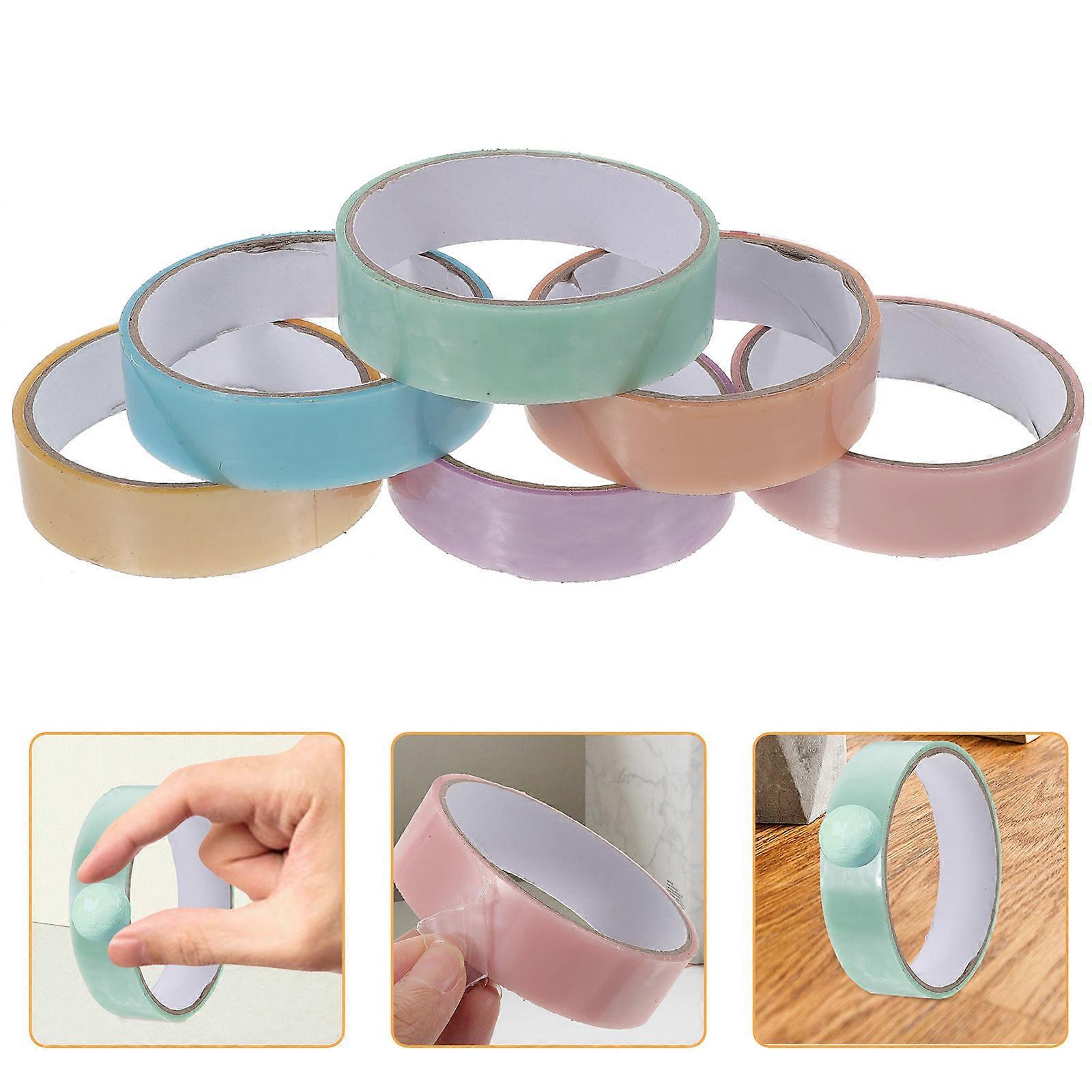 Assorted Color Sticky Ball Tapes for Decoration Educational 6 Rolls Set