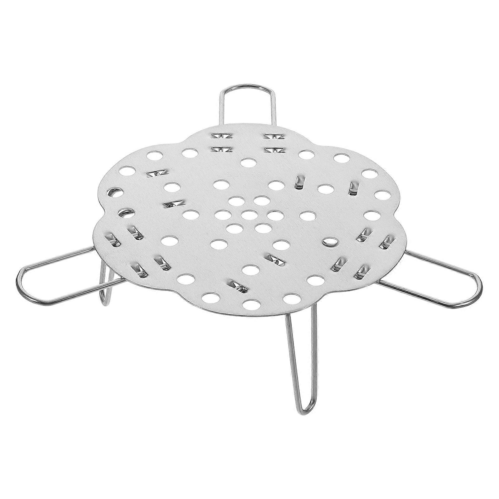 Silver Stainless Steel Steam Rack for Pot Multi-Functional Cooking Rack