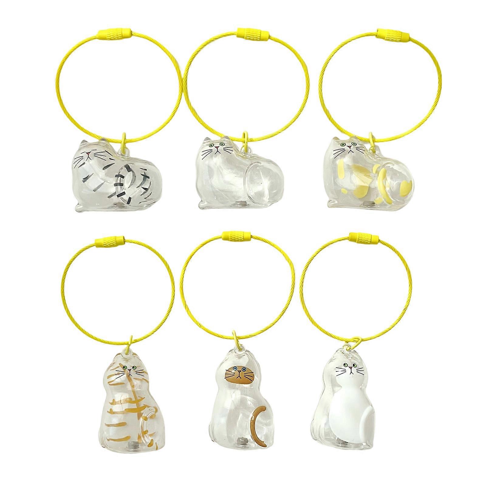 Artistic Cat Themed Keychain With Hair Storage Detail Multipurpose Decoration For Purses Backpacks Key Organization Multicolor