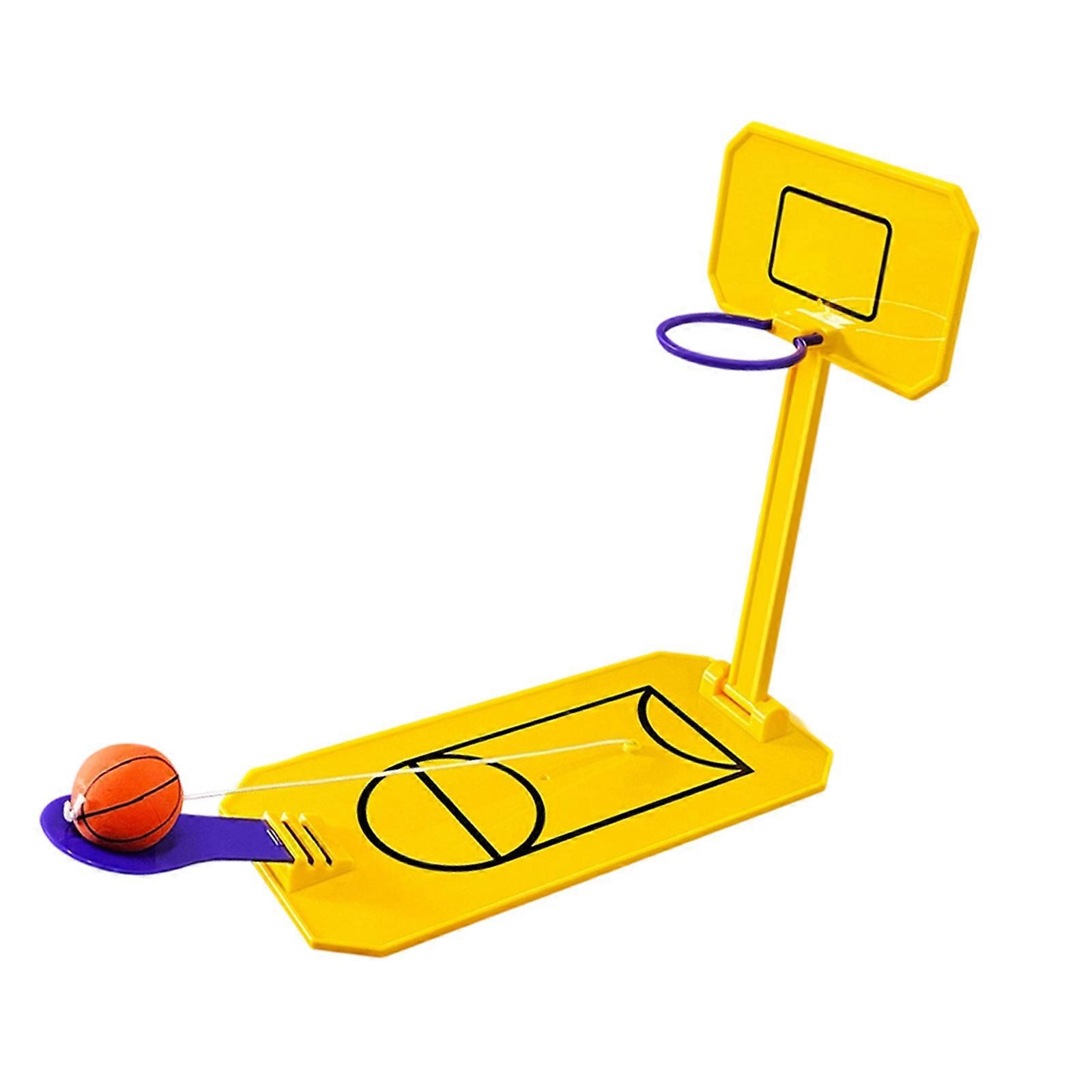 Desktop Basketball Scoring Toy With Spring Loaded Mechanism For Office Breaks And Family Gathering Party Entertainment  Yellow