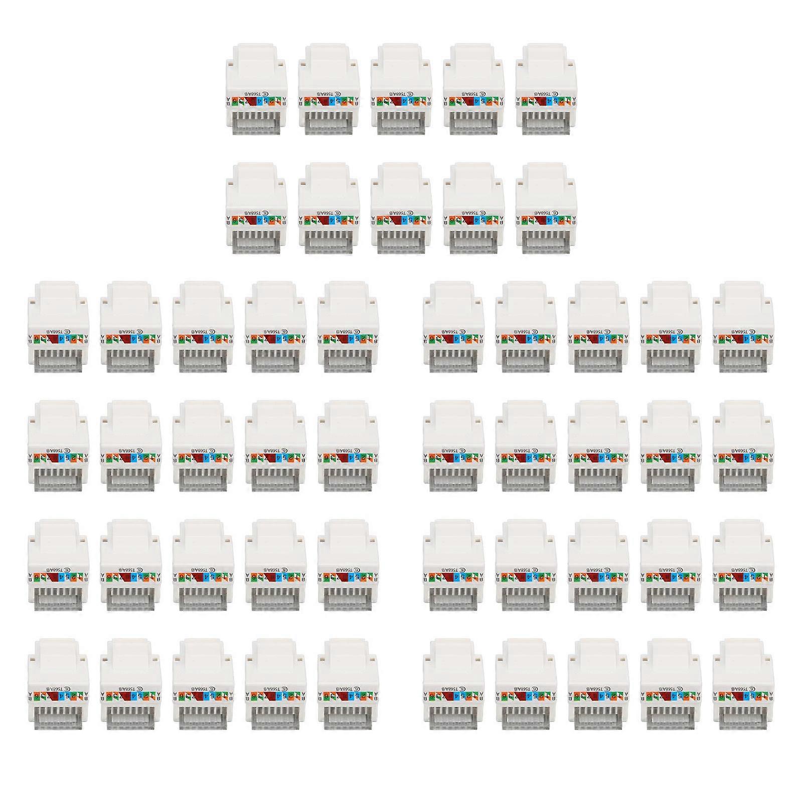 50pcs Cat6 RJ45 Connector 90 Degree Unshielded Network Module for Stable Communication