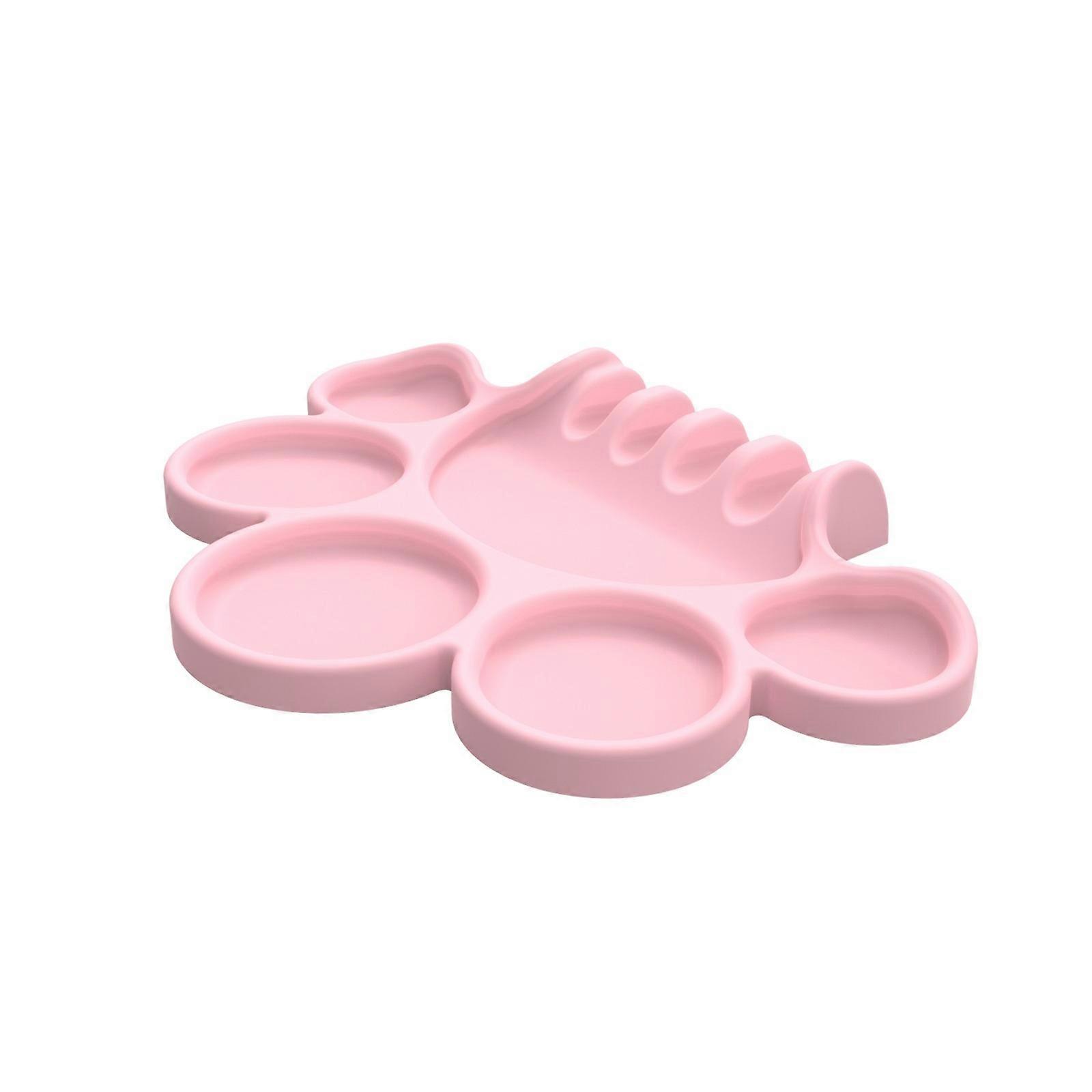 Soft Safe Silicone Paint Palette Color Mixing Tray Paint Dish For Kids Art Supplies With Multiple Color Mixing Sections  Pink