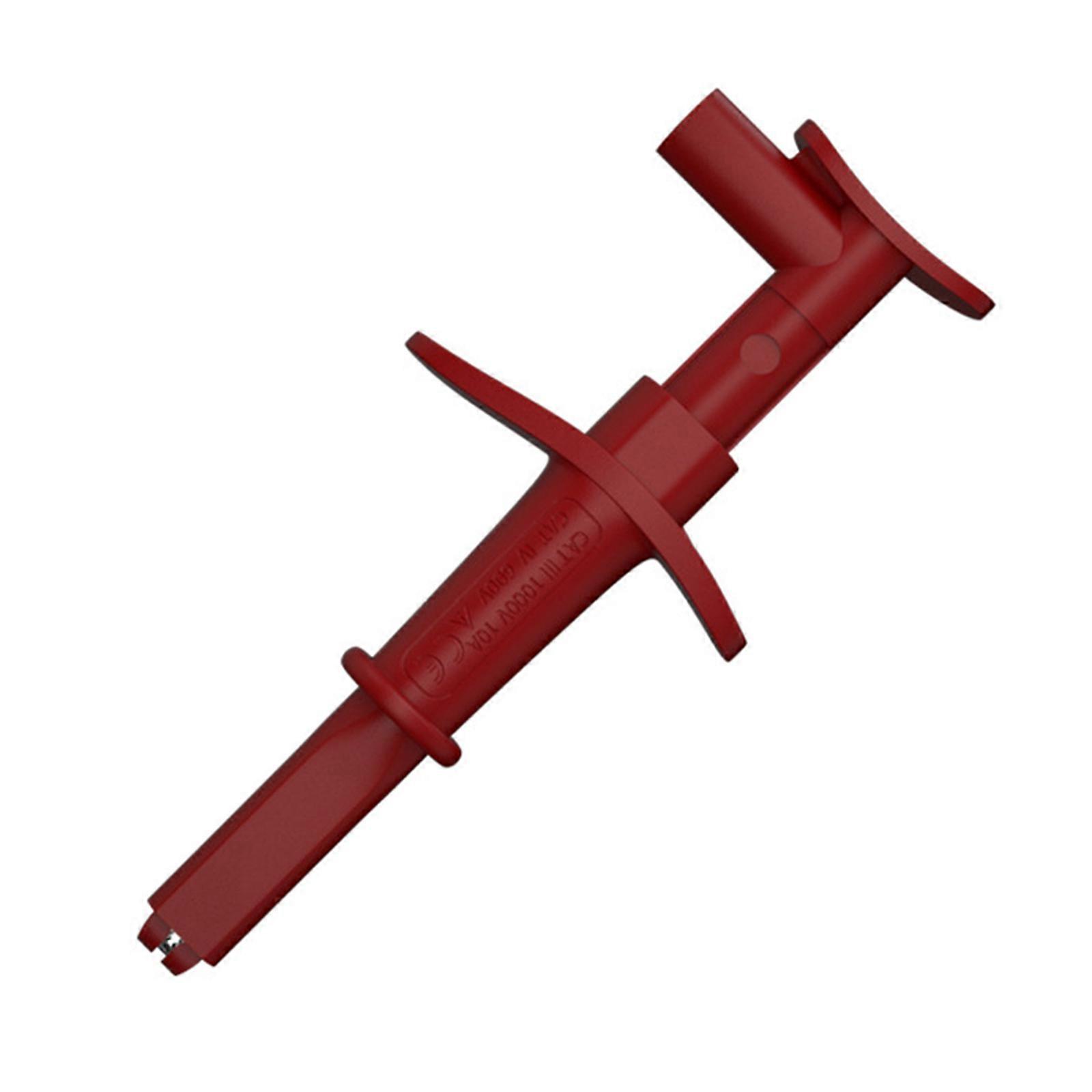 Quick Test Car Inspection Hook with Insulated Banana Socket Stainless Clip Multimeter Alligator Clip Test Probes Hook  Red