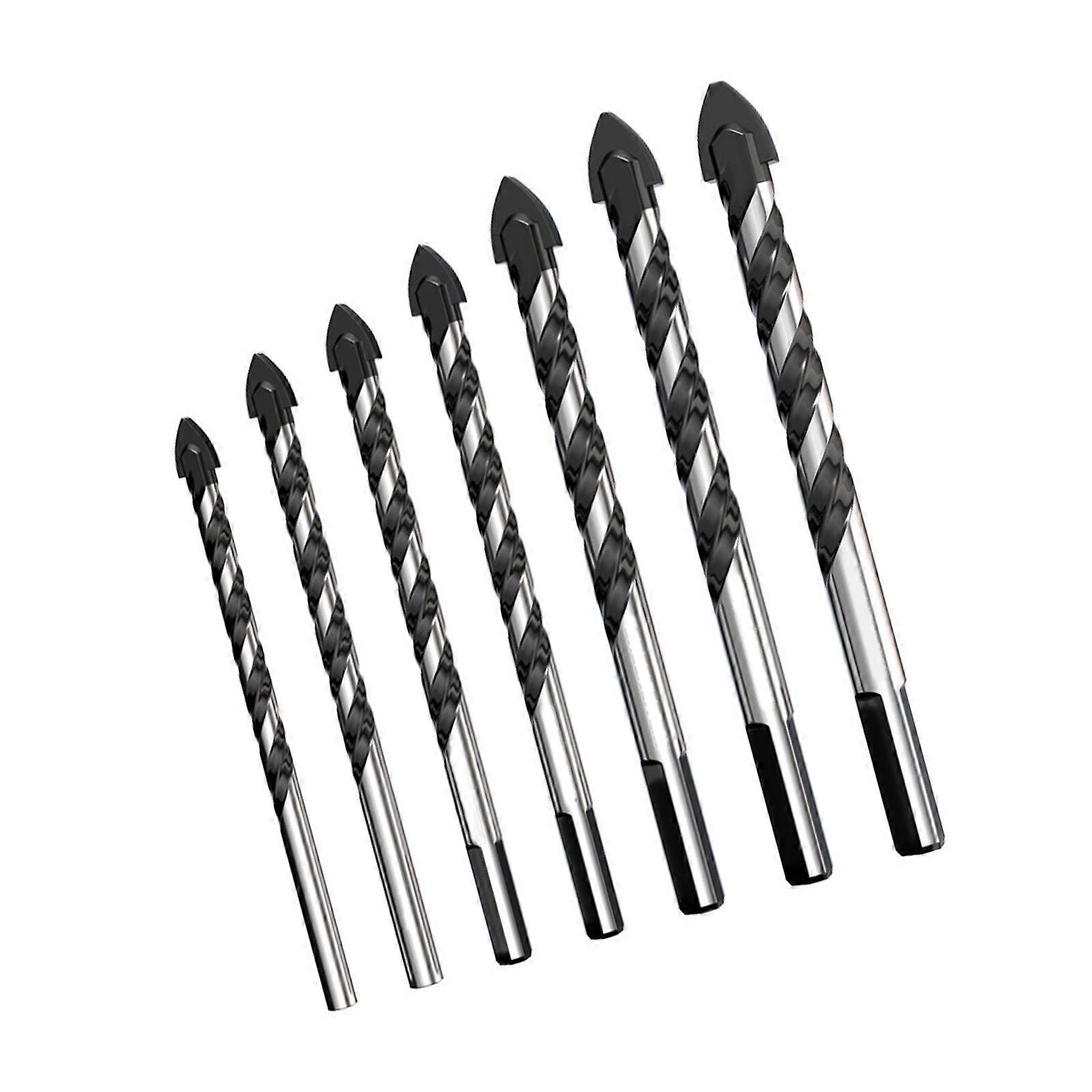 Durable Carbide Alloy Drill Bit Set Triangular Shank Drill Set For Tile Glass Ceramic Wood Brick 3 12mm Multiple Sizes Multicolor