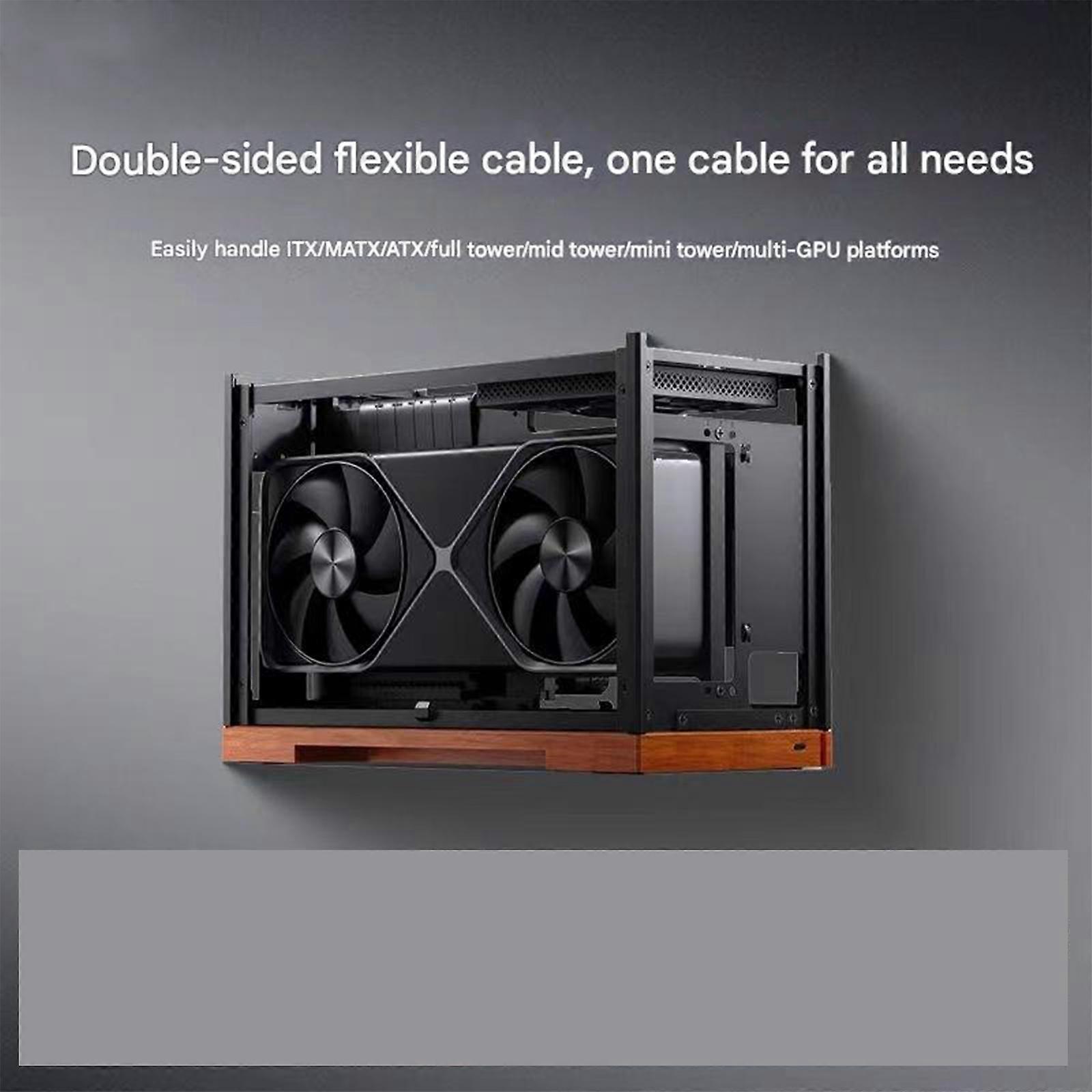 PCIe 5.0 Fast speed Risers Cable Double Reverse 90 Degree Right Angle ...