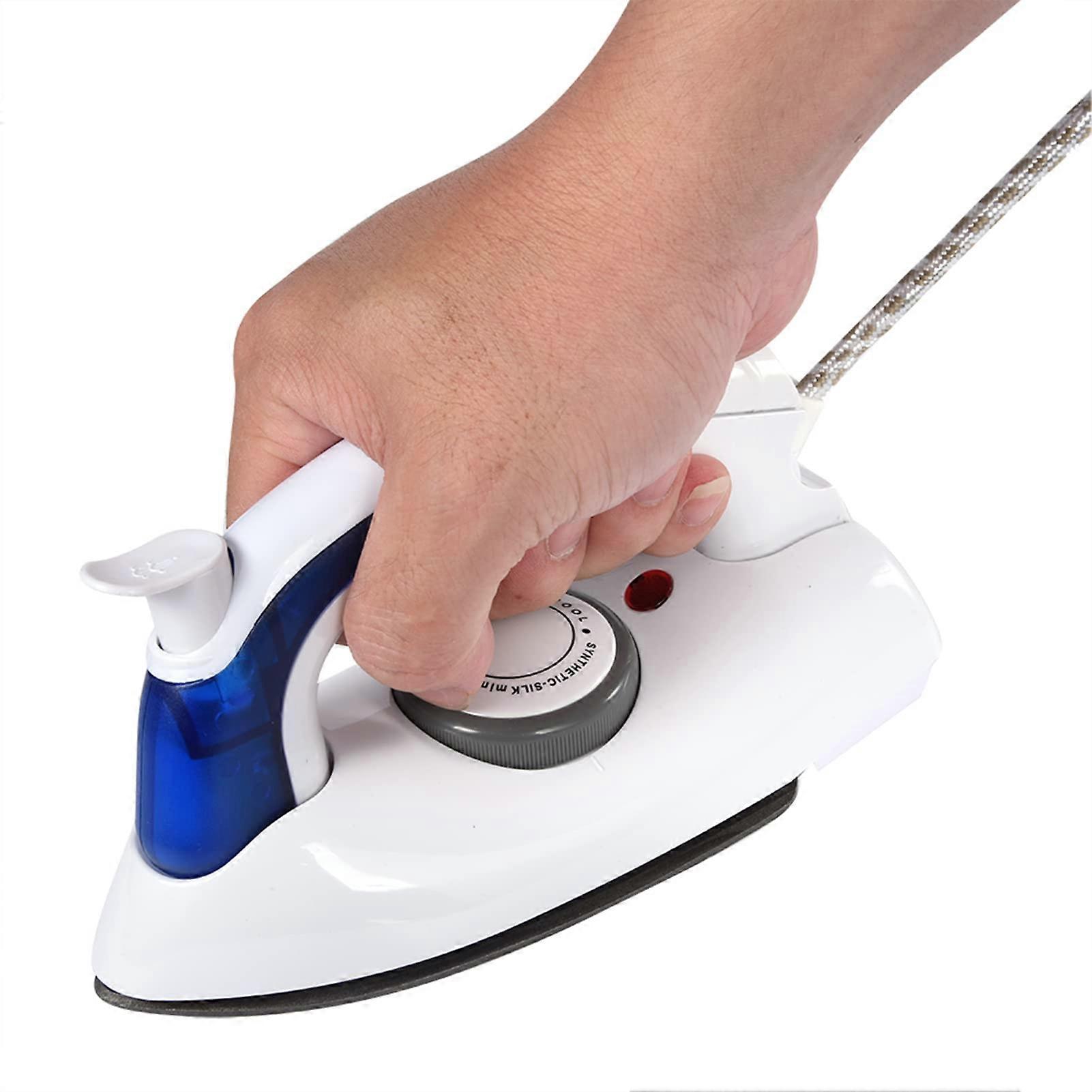 Portable Travel Steam Iron with Foldable Handle, Adjustable Temperature Control for Clothes and Fabrics
