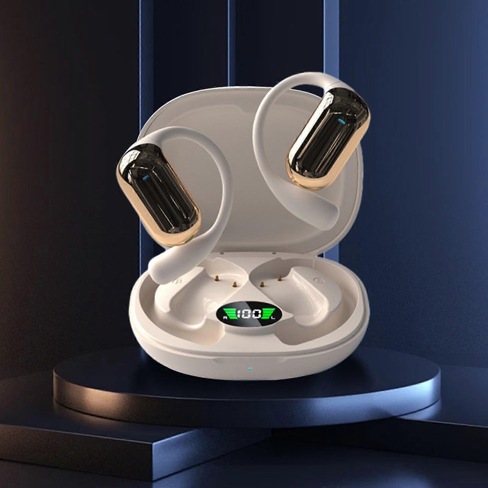 Txmfgh Bluetooth 5.3 Non-In Ear Hanging Earphones with Power Display, Directional Sound, Noise Reduction, Long Range for Music & Calls