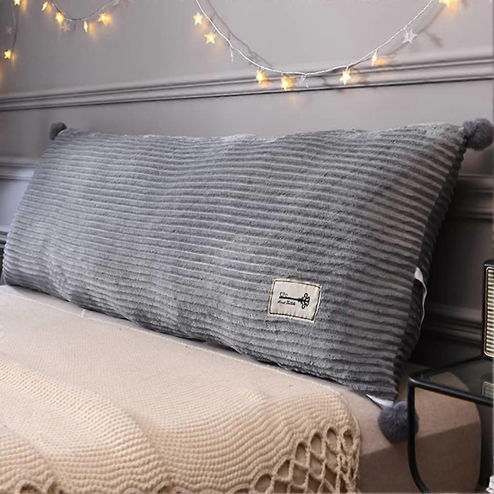 NonSlip Bedside Backrest Headboard Cushion For Bed And Sofa 200x45cm Grey Removable Cover With Fixing Ties