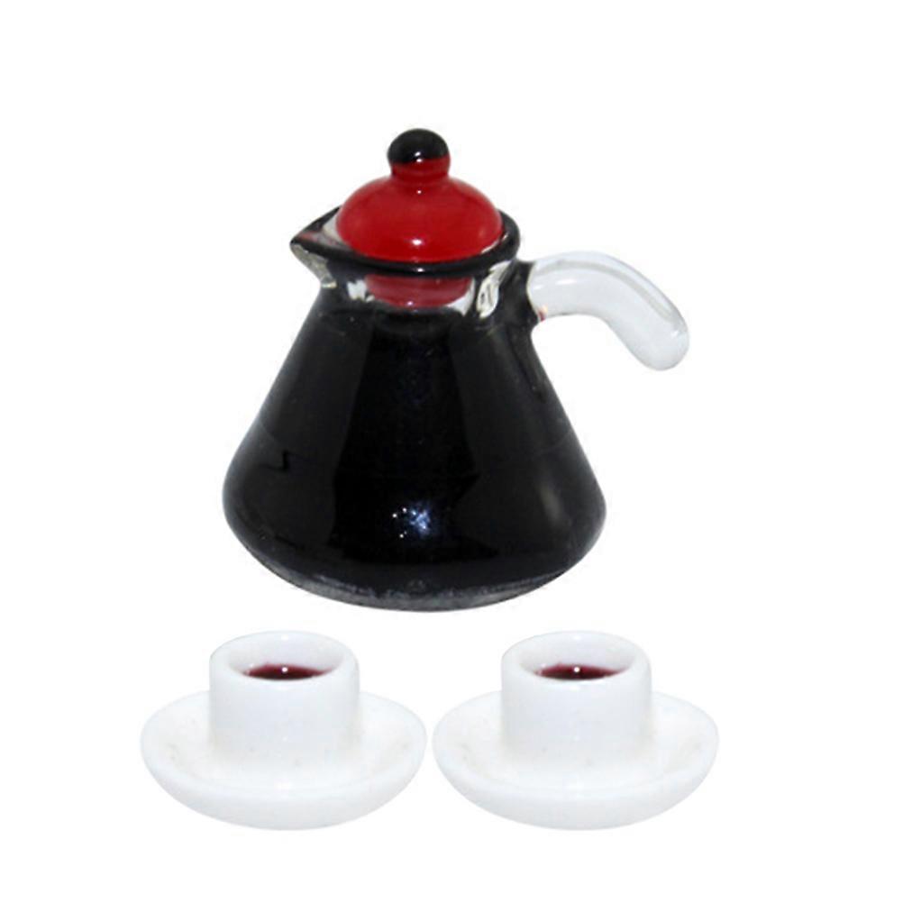 Miniature Coffee Pot Resin Accessory for 1Set Mini House Decor