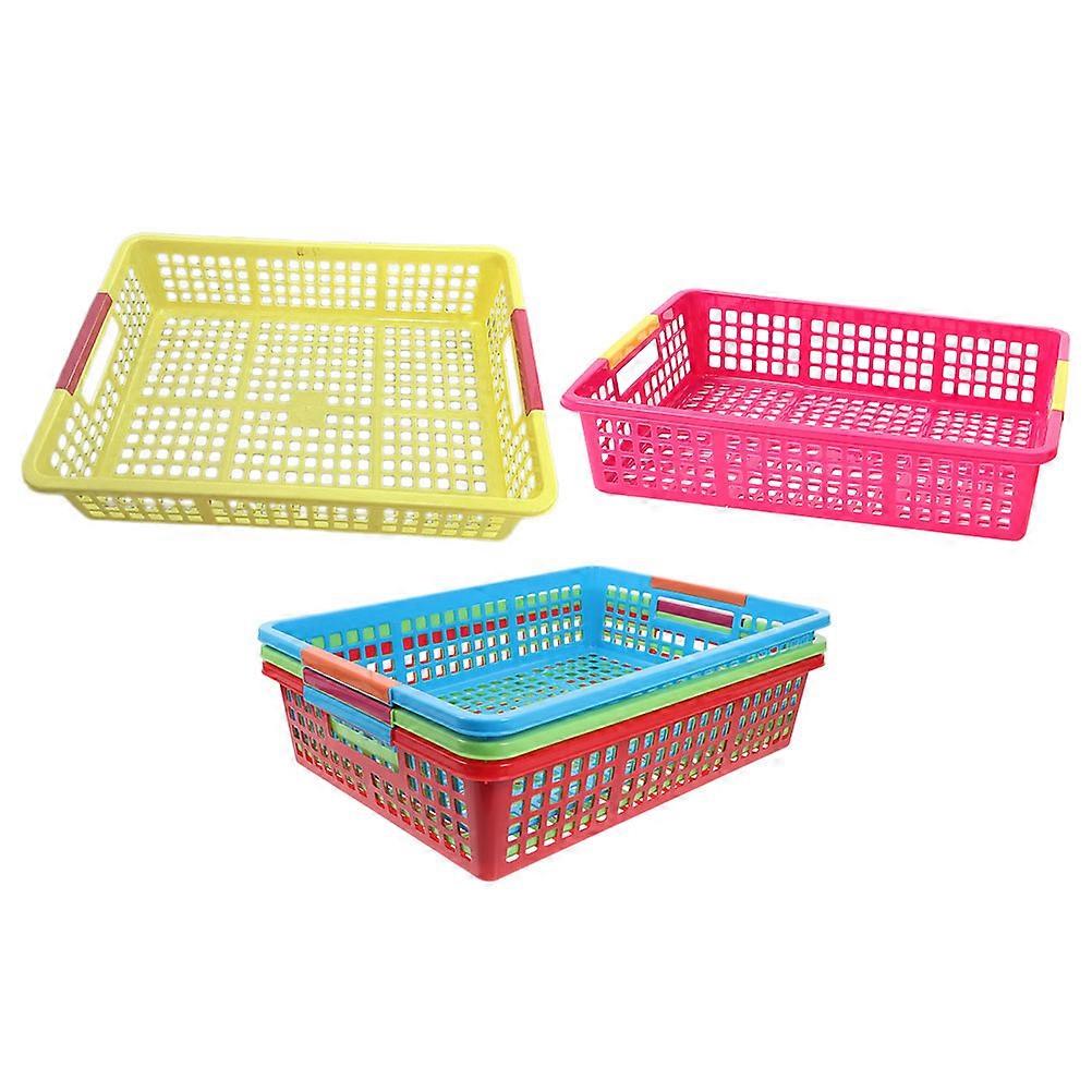 Stackable 5Pcs Plastic Baskets for Organizing Classroom and Home Use