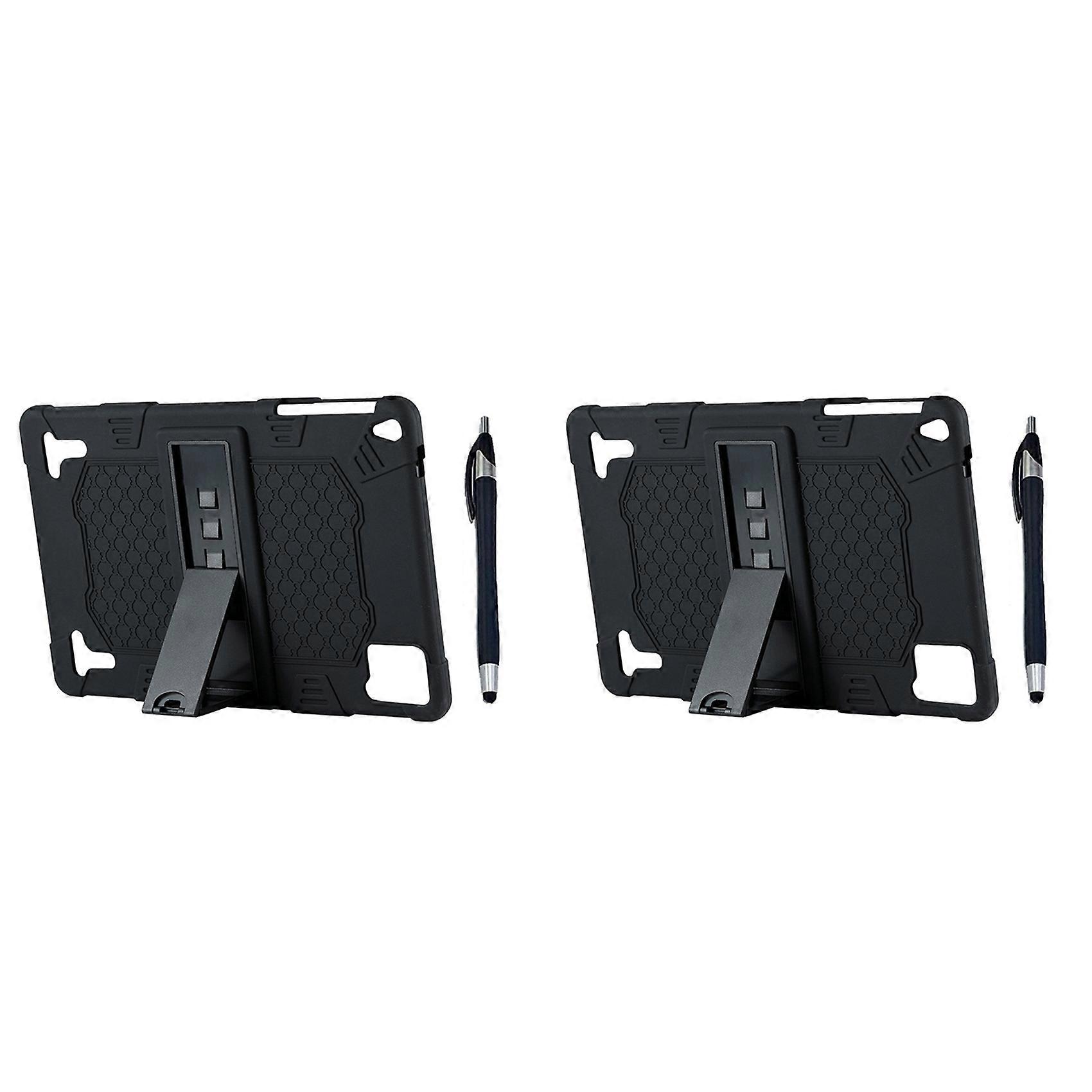 2X 10.1 Inch Tablet Case Silicone Case Tablet Stand Universal Tablet Case Adjustable Stand with Capacitive Pen