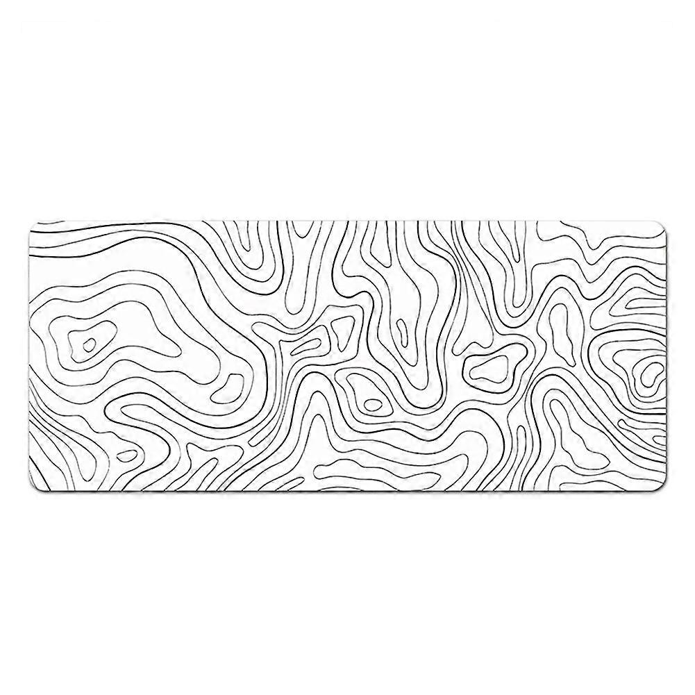 Desk Mat,Topographic Contour Extended Big Mouse Pad Computer Keyboard Mouse Mat with Non-Slip Base (31.5x11.8 In) B