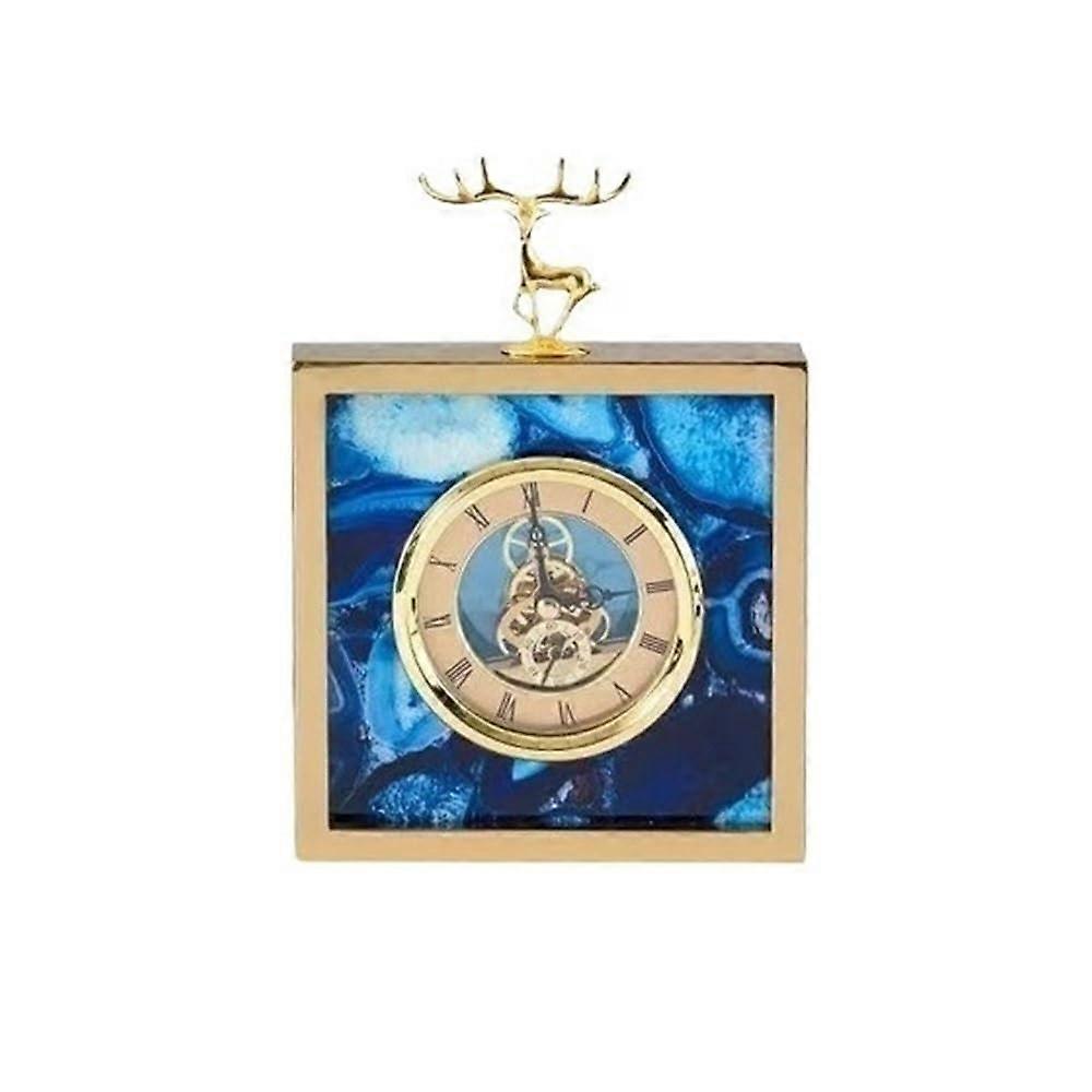 Vintage Metal Table Clock for Fireplace Mantel, Shelf and Desktop Home Decoration