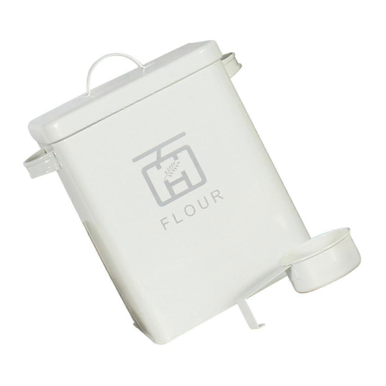 Large Iron Rice and Flour Storage Container with MoistureProof Seal and Measuring Cup