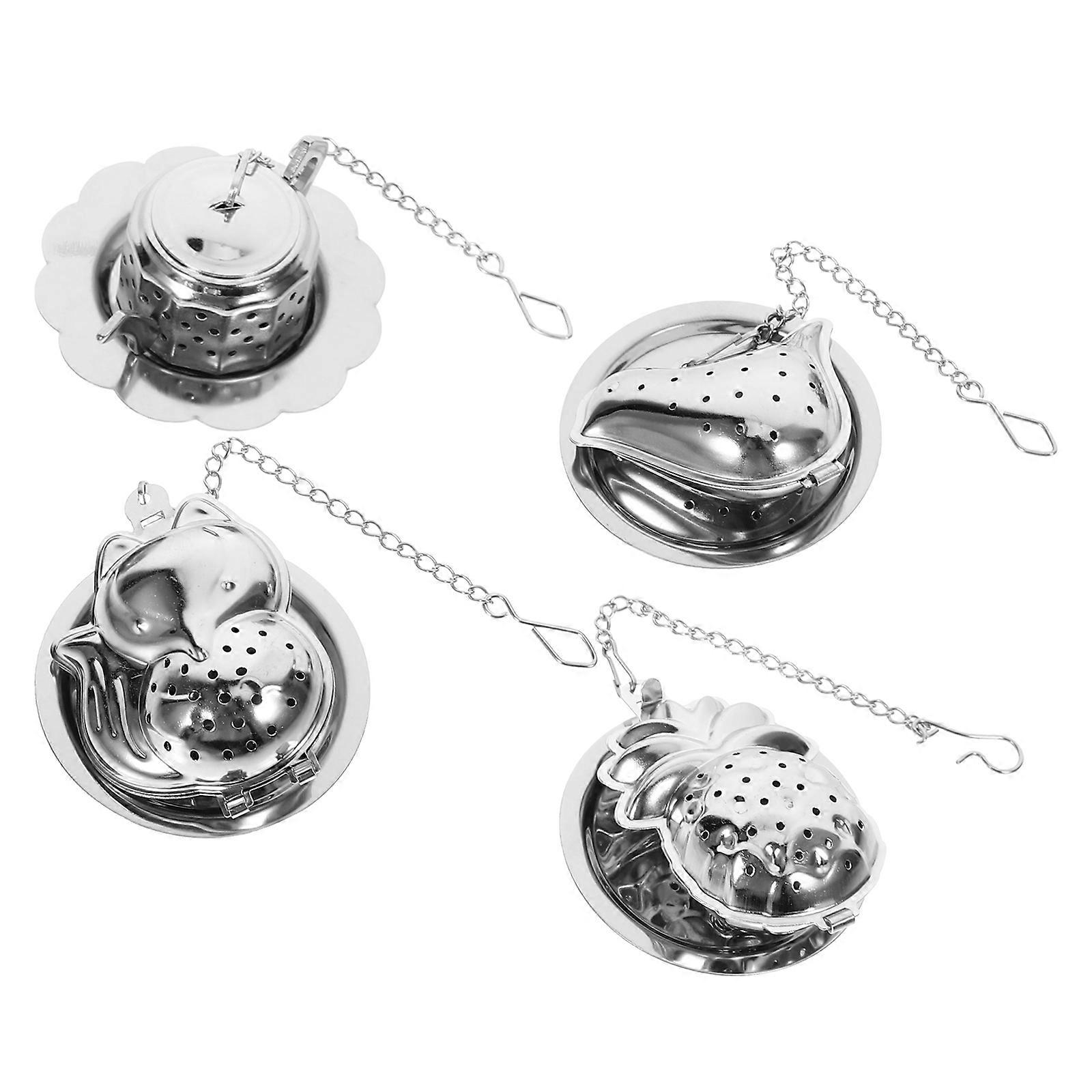 Silver Tea Infuser Stainless Steel Tea Strainer Infuser 4Sets