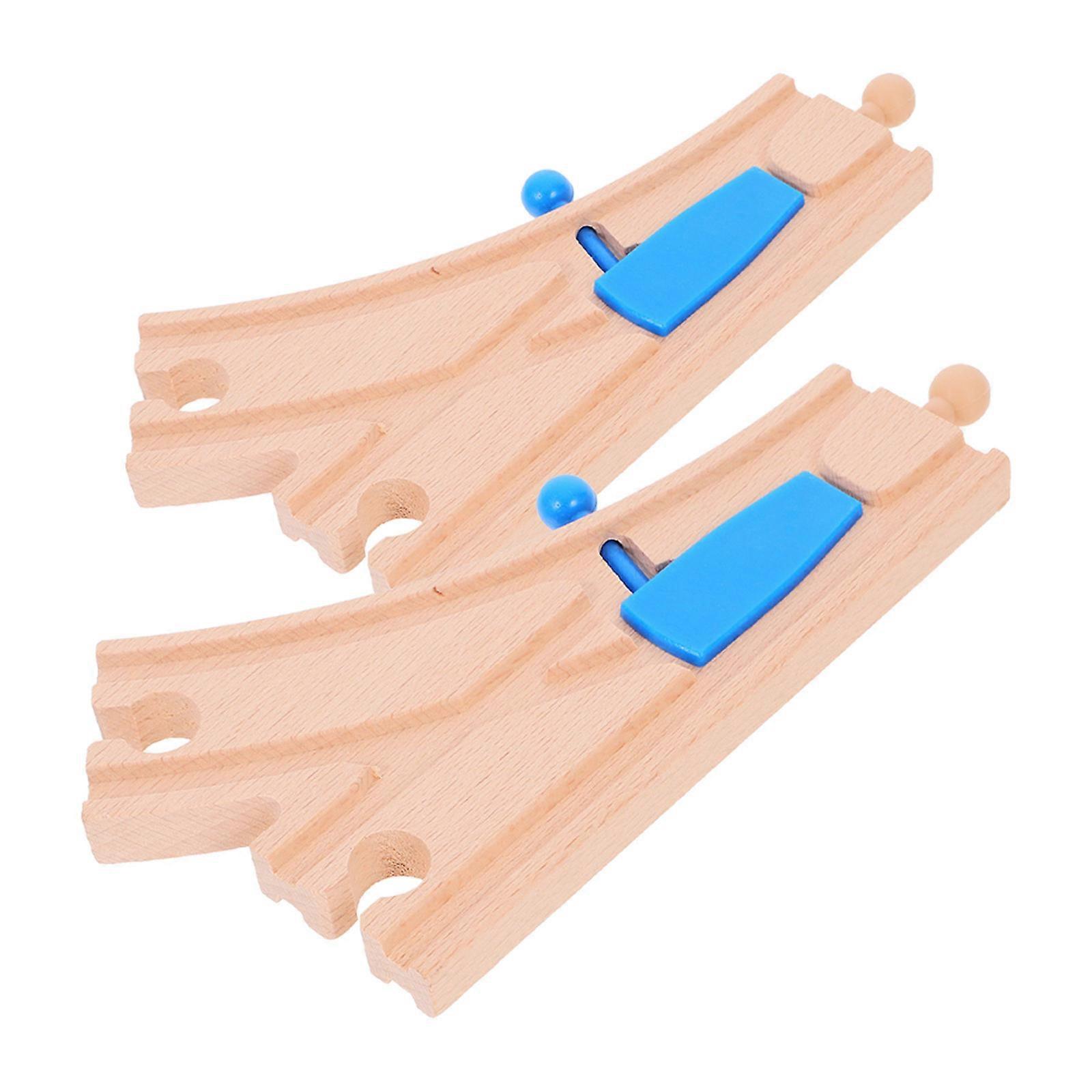 Wooden Train Track Accessories for Switch Track 4Pcs Toy Set