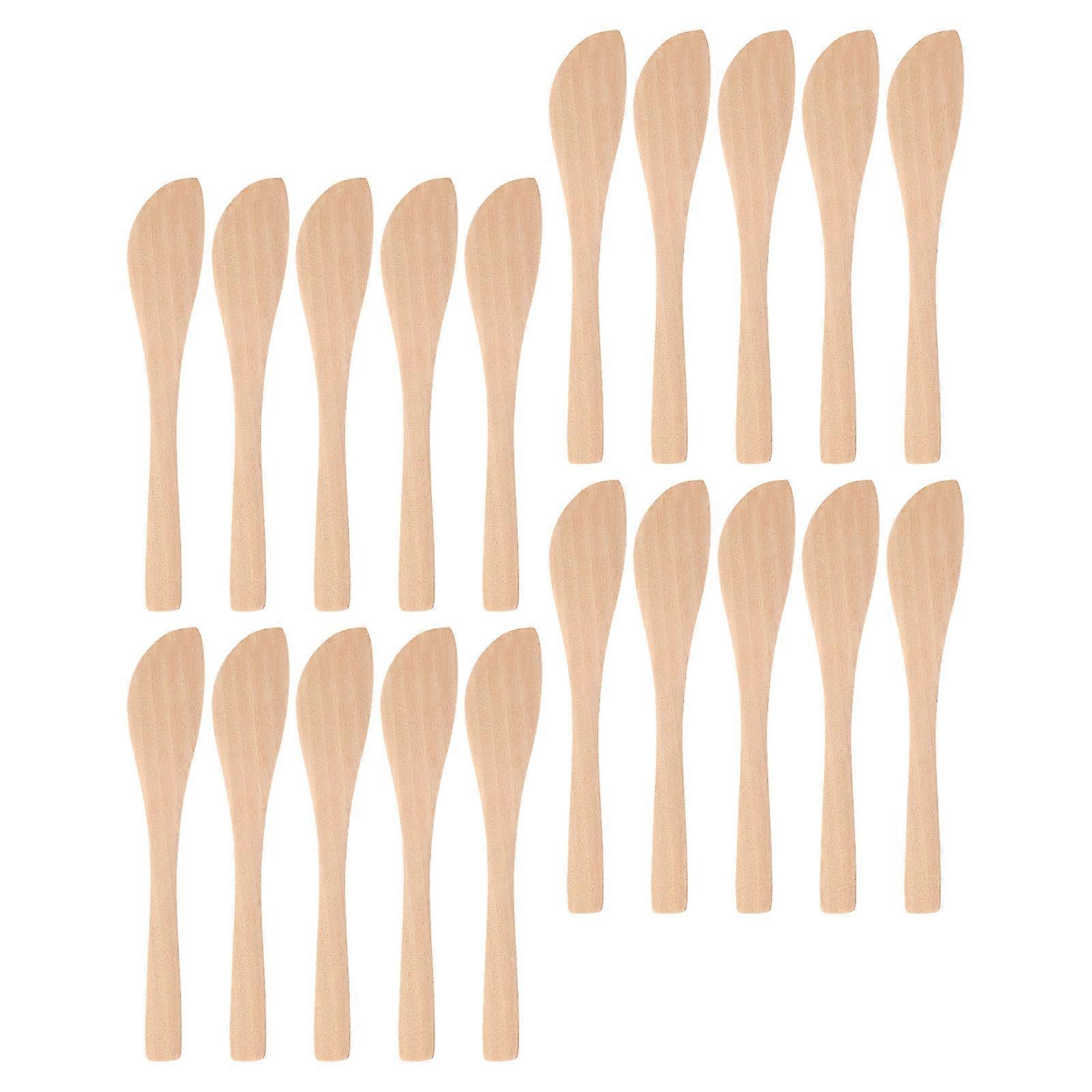 Wood Cheese Spreader Dumpling Spoon for Kitchen Use 30Pcs Collection
