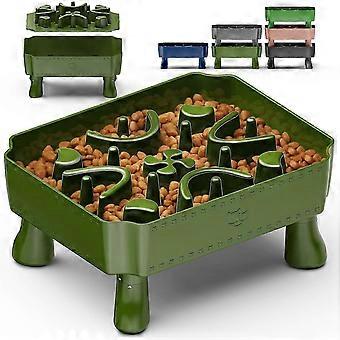 Slow Feeder Dog Bowl, 2-in-1 Raised Dog Bowl with Anti-Choking Maze Puzzle, Small & Medium Breeds, Interactive Pet Feeder to Slow Eating, Reduce Bored