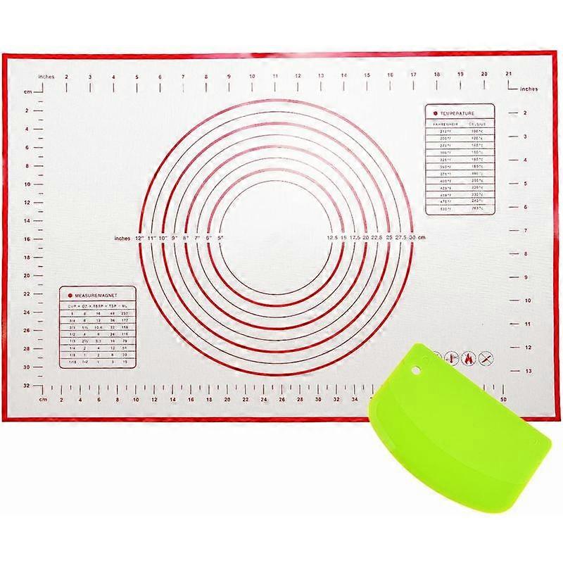 Large 24" x 16"  Baking Mat | Non-Slip Pastry & Dough Mat with Dough scraper | Ideal for Rolling Out Pie Crusts, Fondant, and More | Oven-Sa