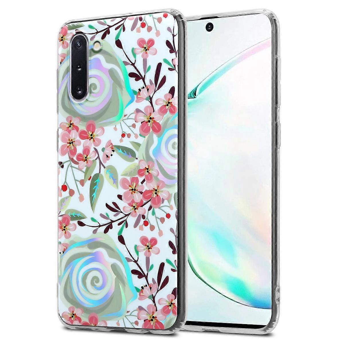Protective Case Samsung Galaxy NOTE 10 Case TPU - Flowers and Leaves Pattern
