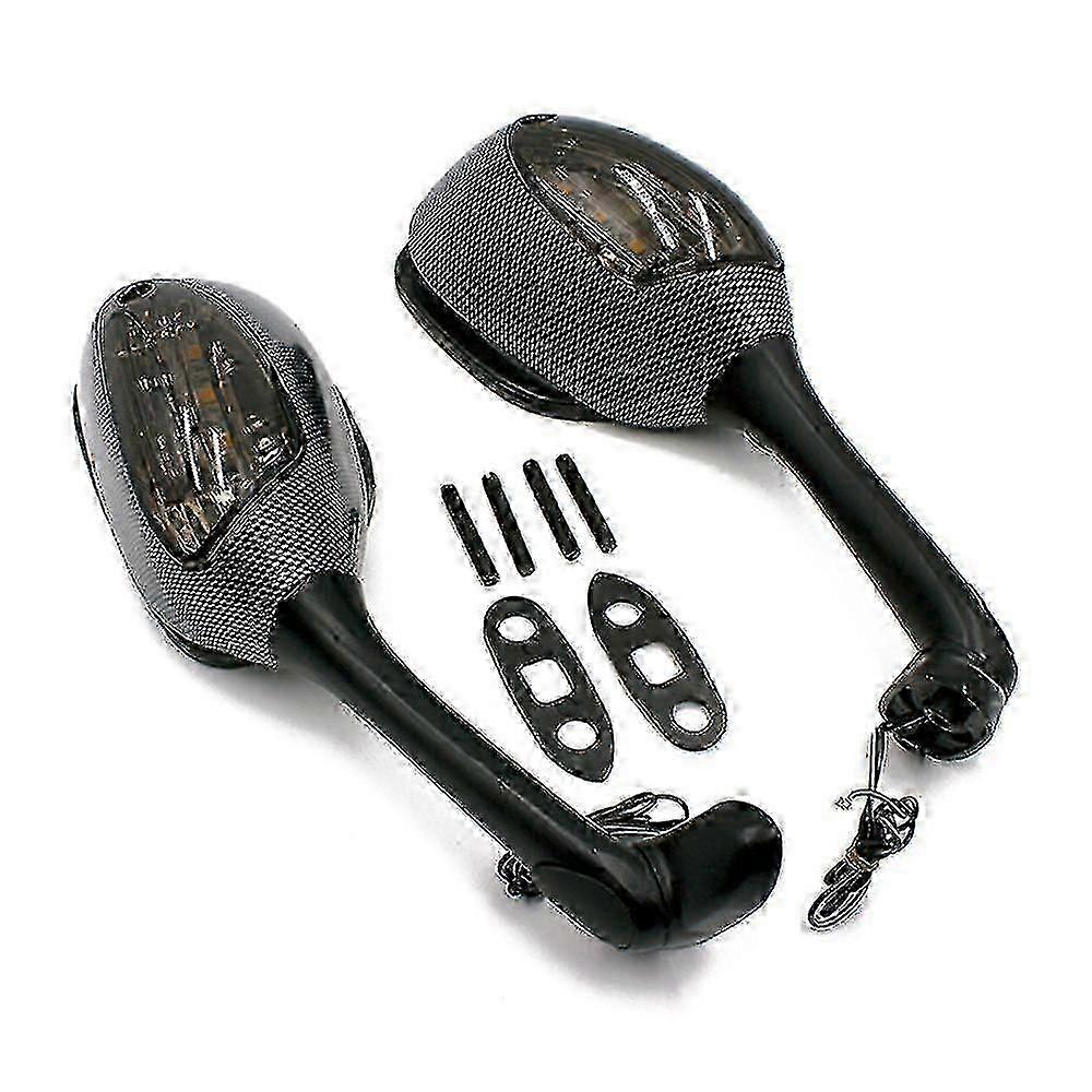 Motorcycle Handlebar Mirrors for Suzuki GSXR 600, with Built-in Turn Indicator Lights
