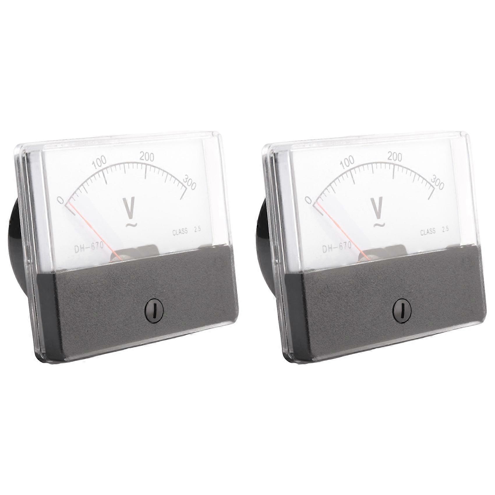2X Rectangle AC 0-300V Gauge Analog Voltage Panel Meter Voltmeter DH670