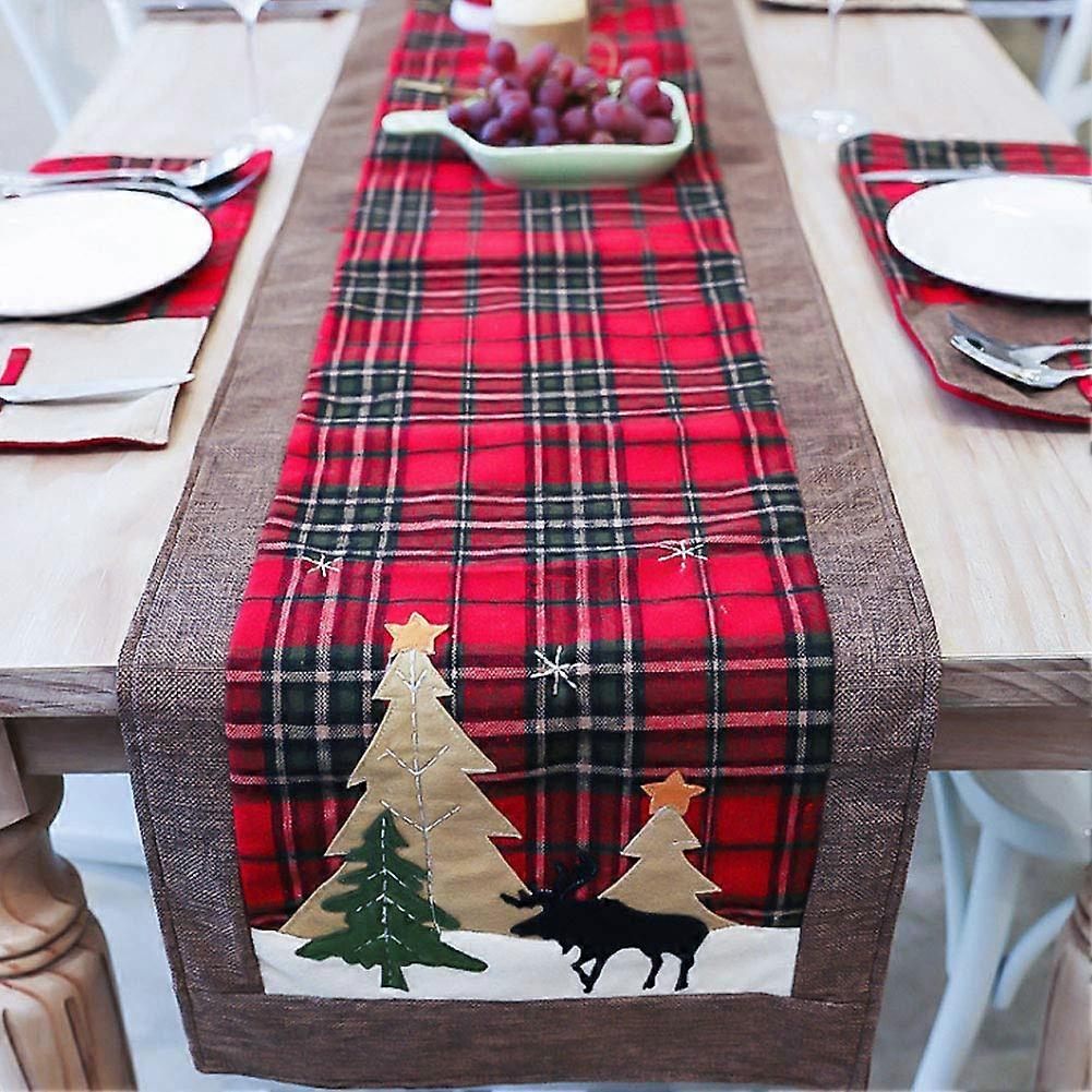 Christmas Tablecloth with Colorful Festive Design for Dining Table and Holiday Parties