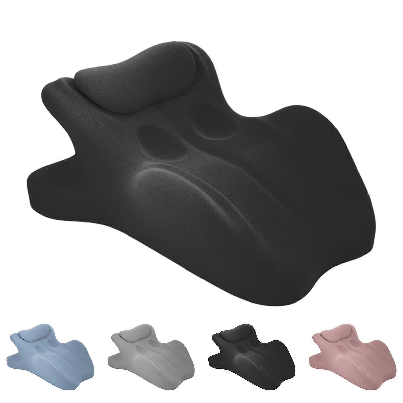 Memory Foam Wedge Pillow with 27° Ergonomic Contour for Back and Neck Support, Black Upgraded