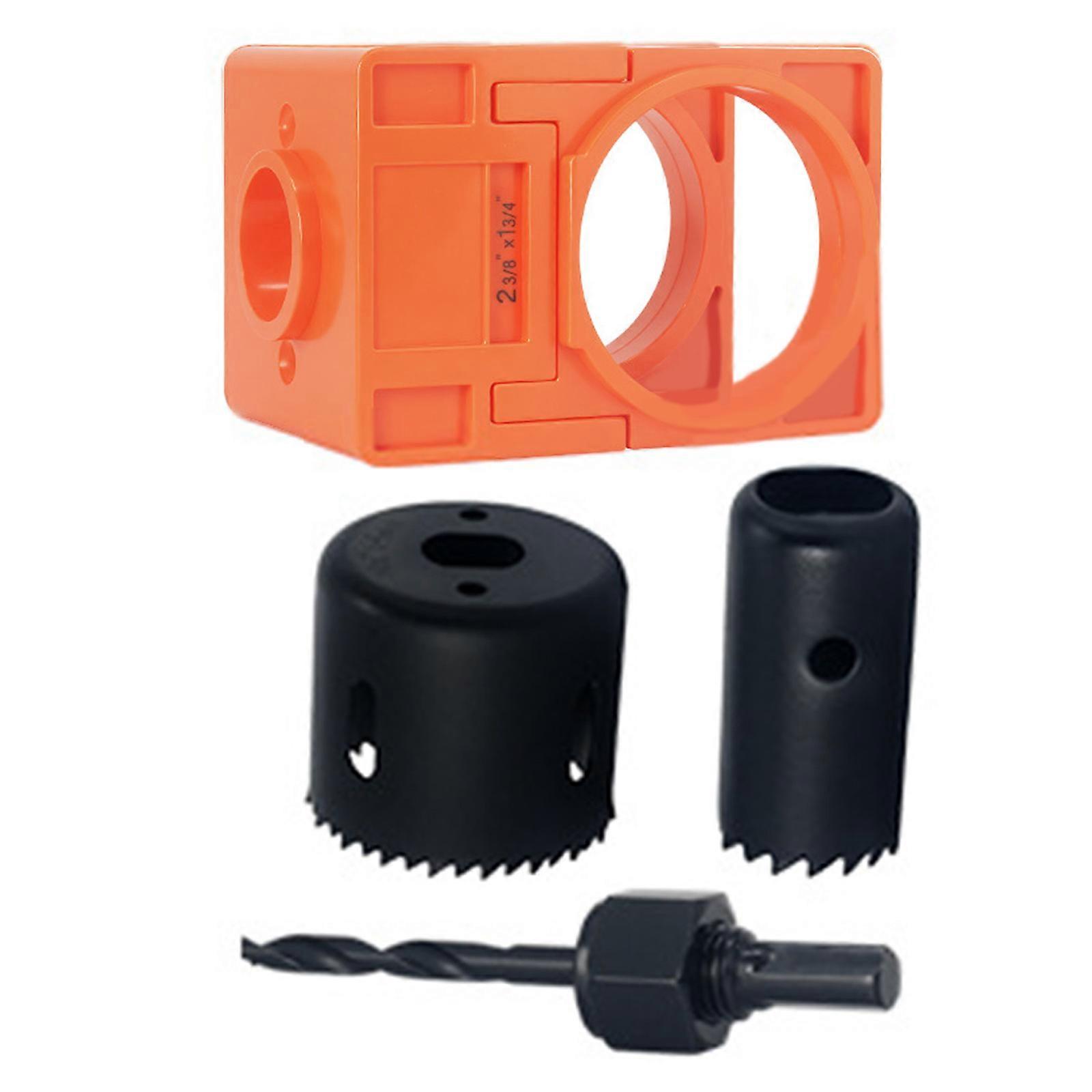 4Pcs Adjustable Door Lock Drilling Kit Featuring Reinforced Plastic Guide for Easy Installation Standard Size Multicolor